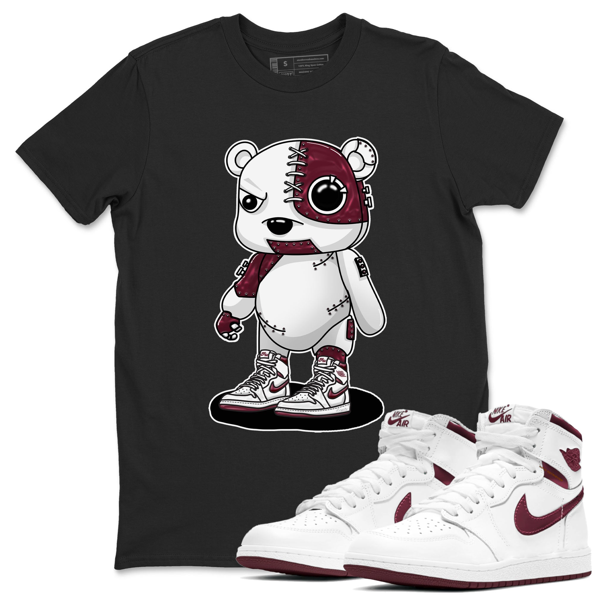 Cyborg Bear snkmatch Tees - Air Jordan 1 Metallic Burgundy