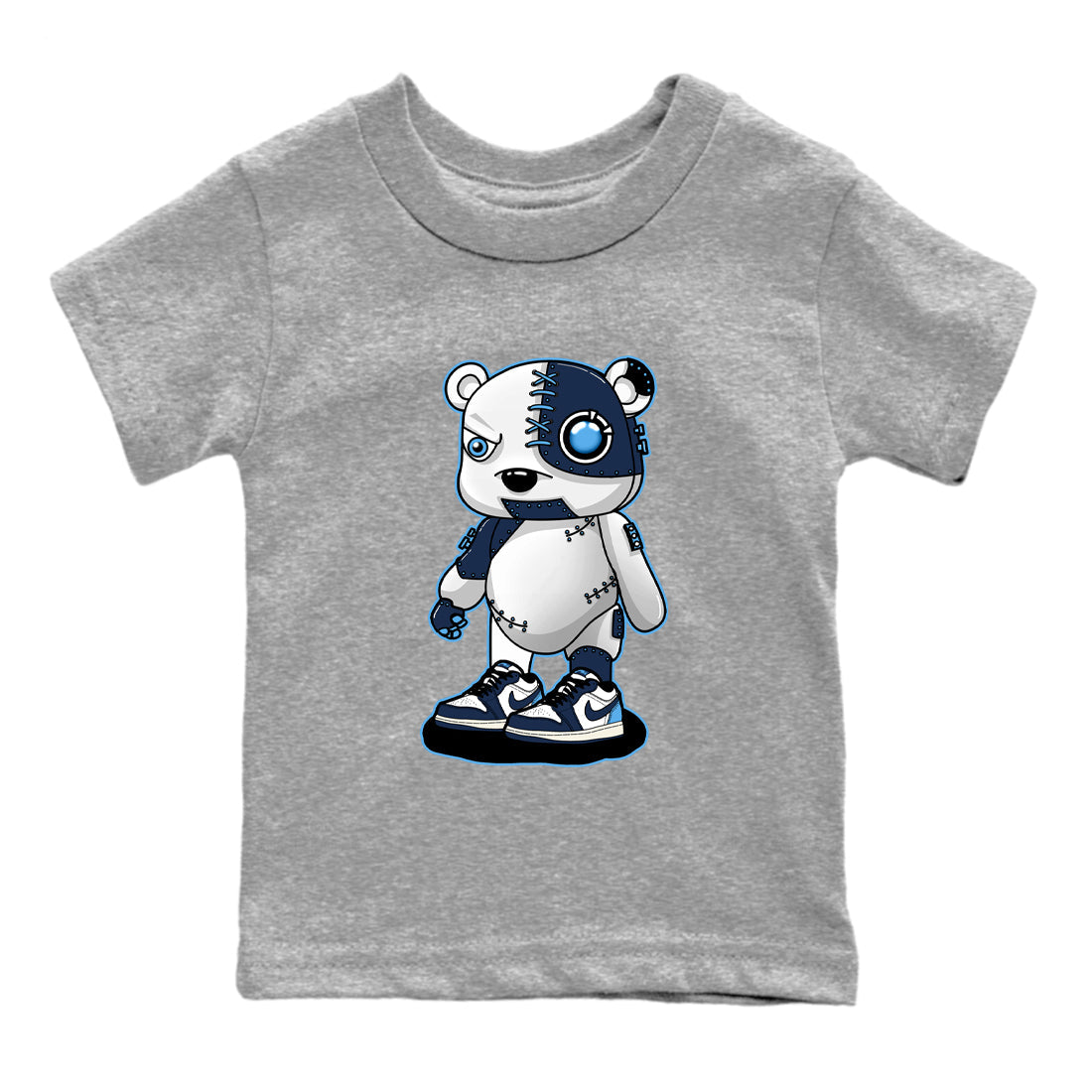 Cyborg Bear snkmatch Tees Kids - Air Jordan 1 Obsidian