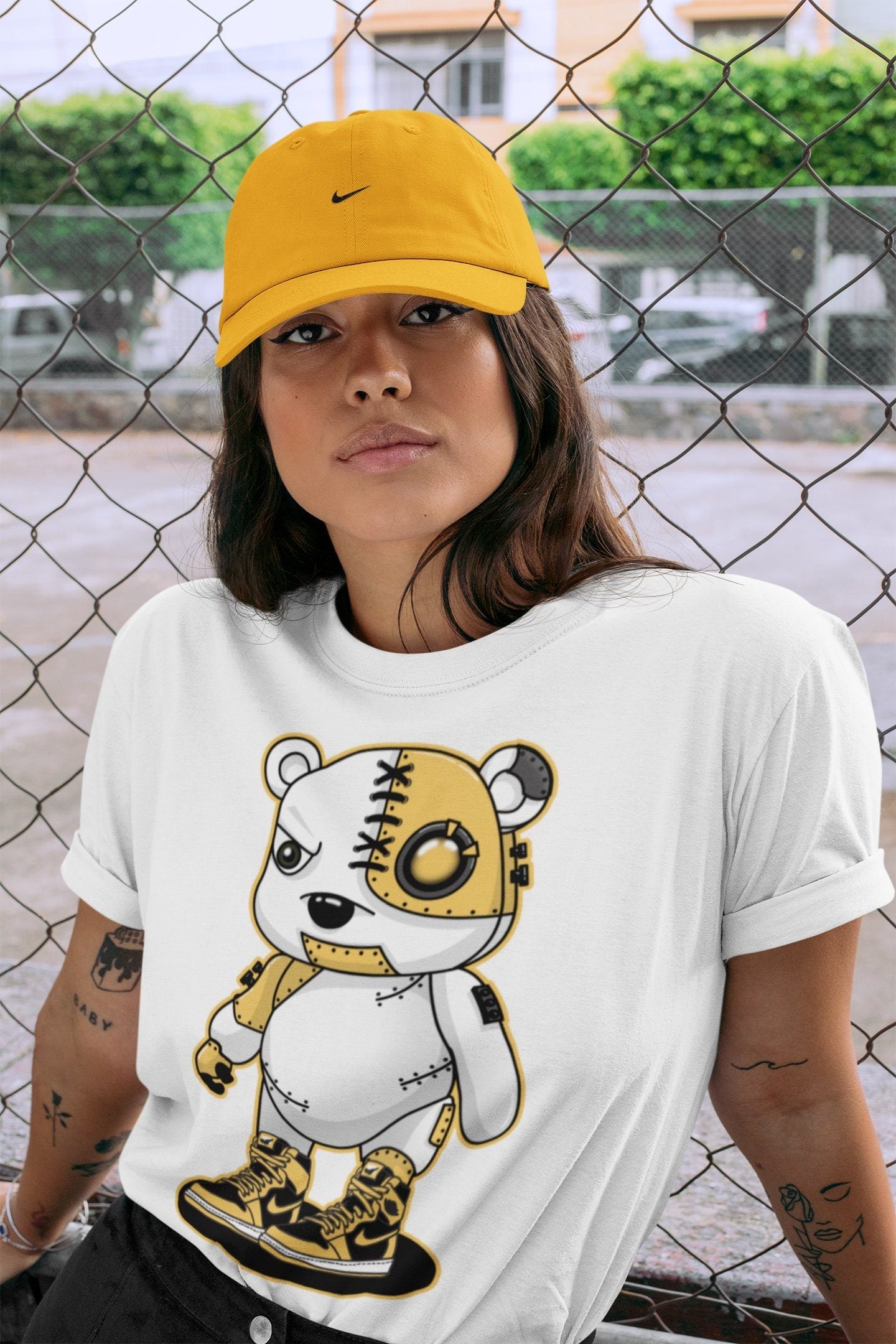 Cyborg Bear Unisex Tops - Air Jordan 1 Pollen