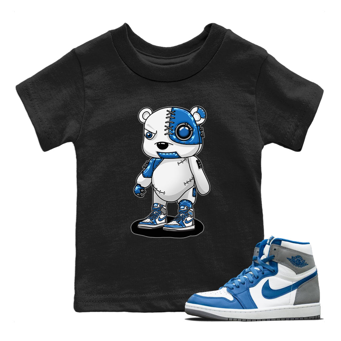 Cyborg Bear Kids Tops - Air Jordan 1 True Blue