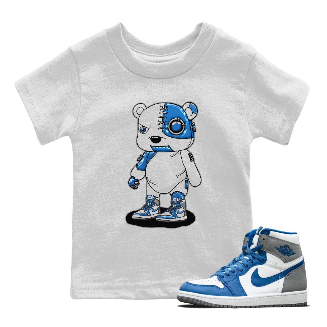 Cyborg Bear Kids Tops - Air Jordan 1 True Blue