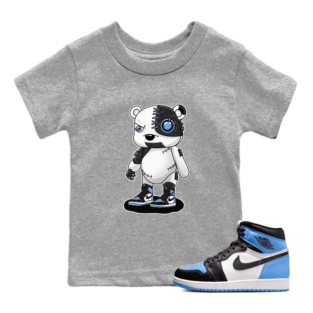 Cyborg Bear snkmatch Tee Kids - Air Jordan 1 UNC Toe