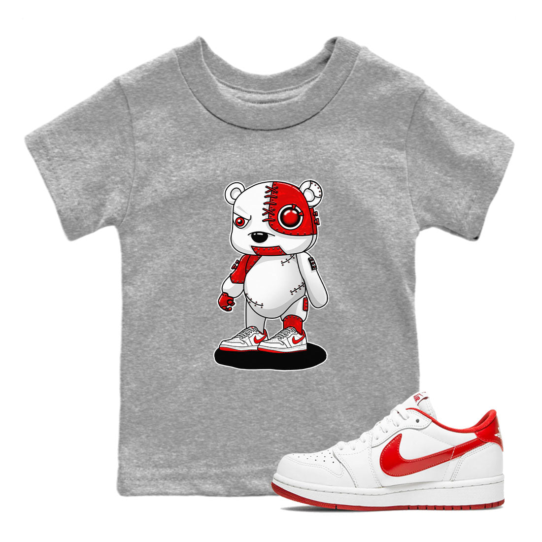 Cyborg Bear snkmatch Tee Kids - Air Jordan 1 University Red