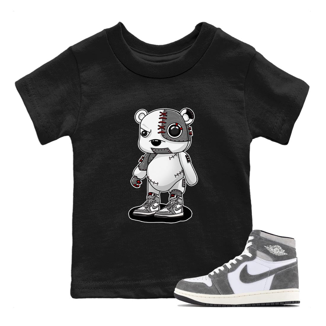 Cyborg Bear Kids Tops - Air Jordan 1 Washed Heritage