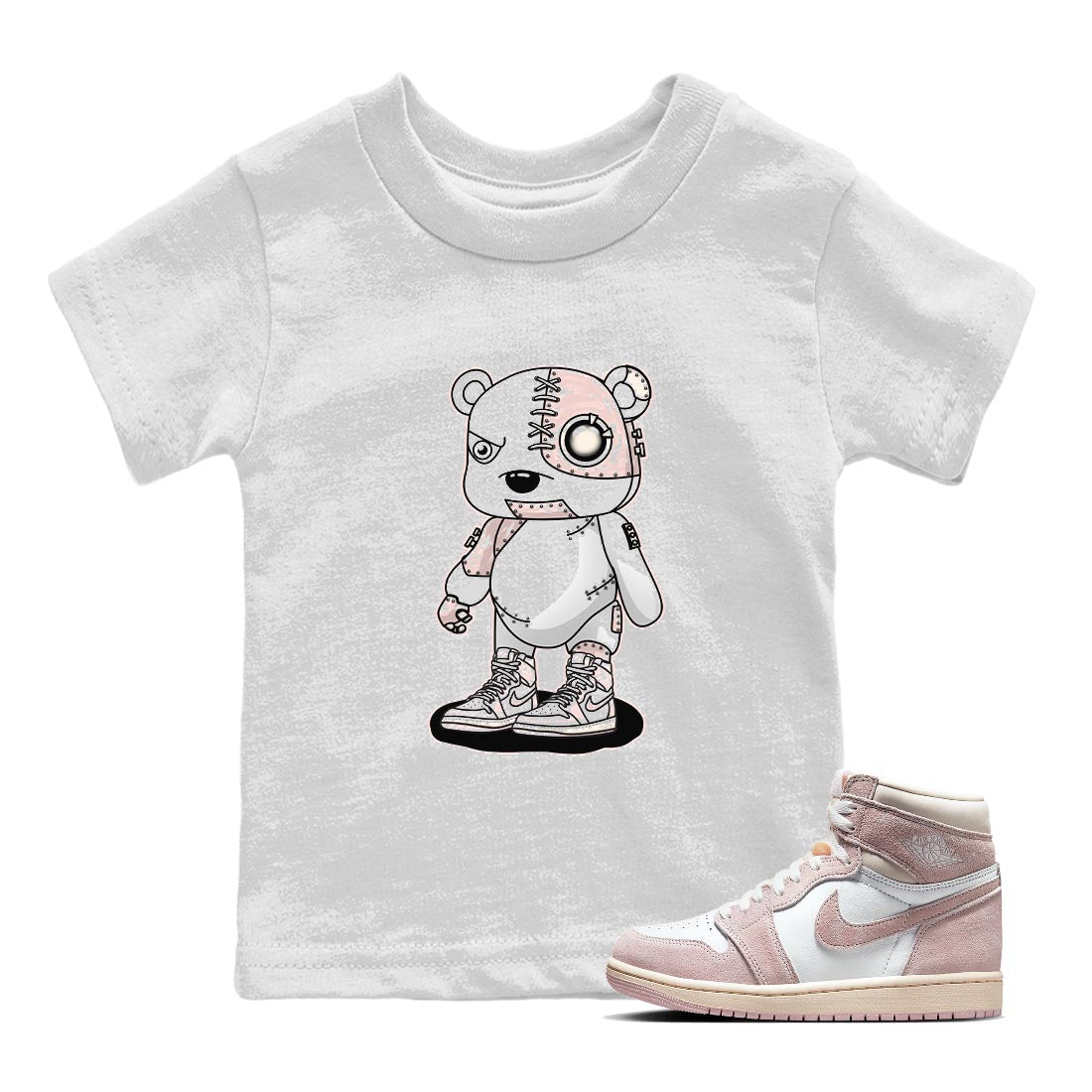 Cyborg Bear Kids Tops - Air Jordan 1 Washed Pink