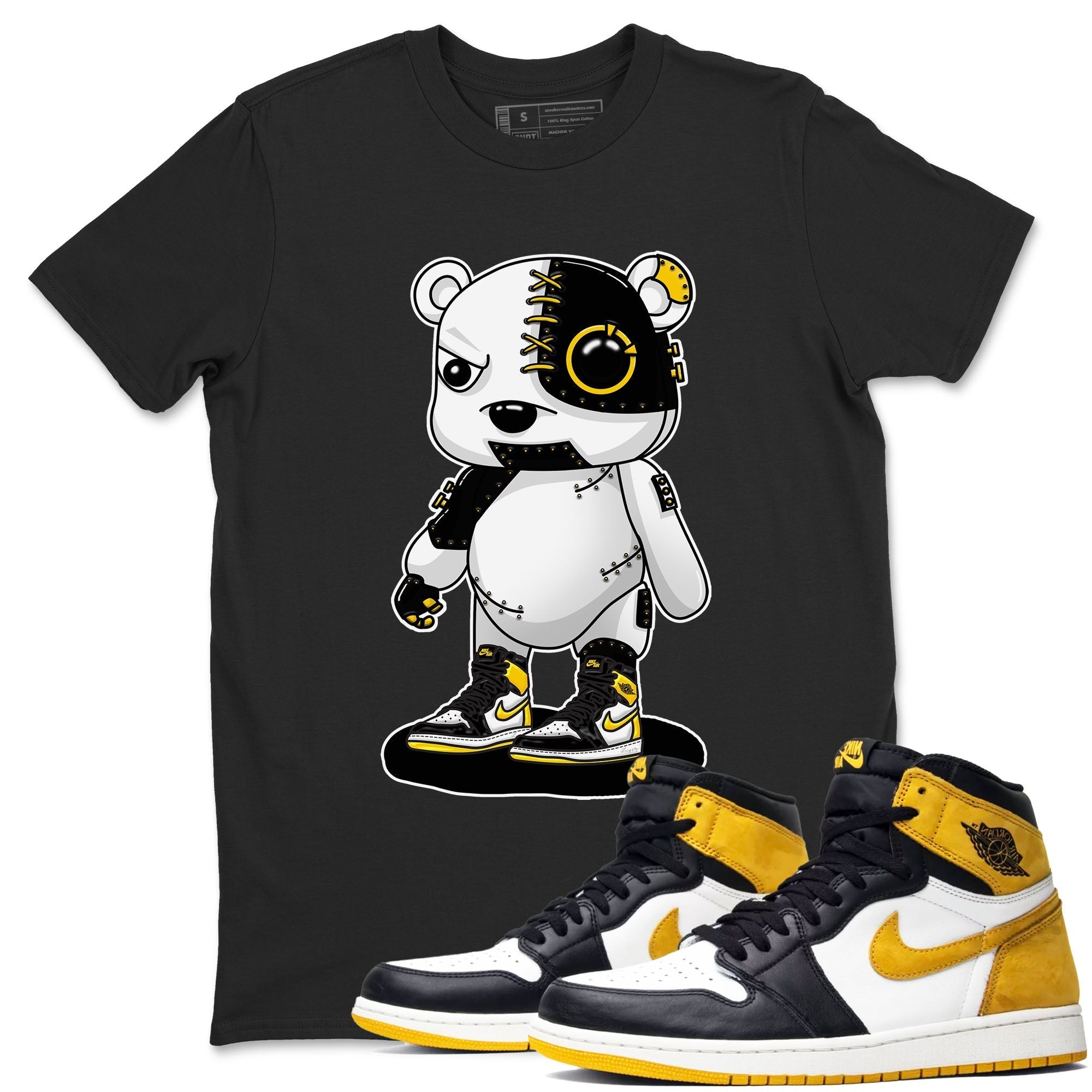 Cyborg Bear snkmatch Tees - Air Jordan 1 Yellow Ochre