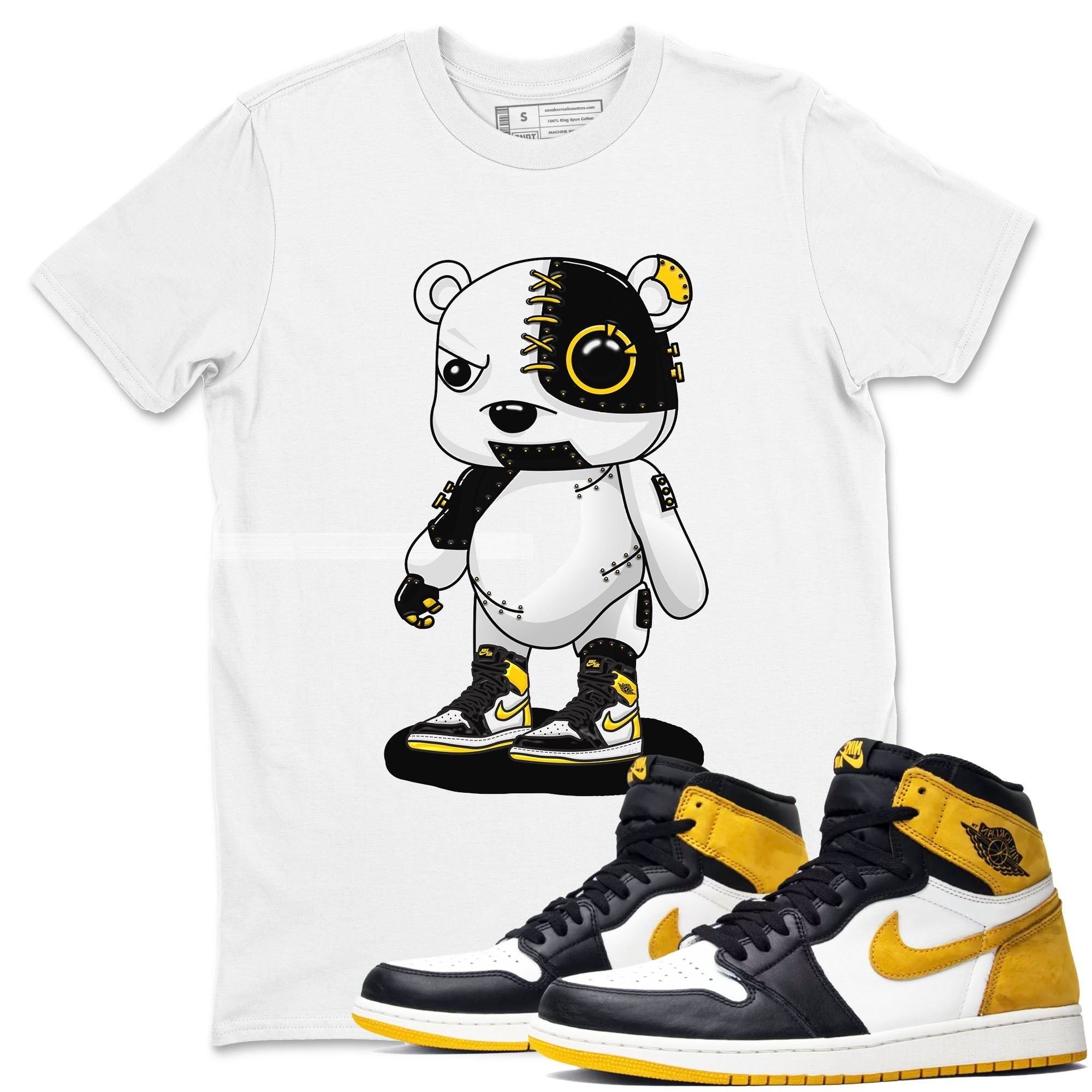 Cyborg Bear snkmatch Tees - Air Jordan 1 Yellow Ochre
