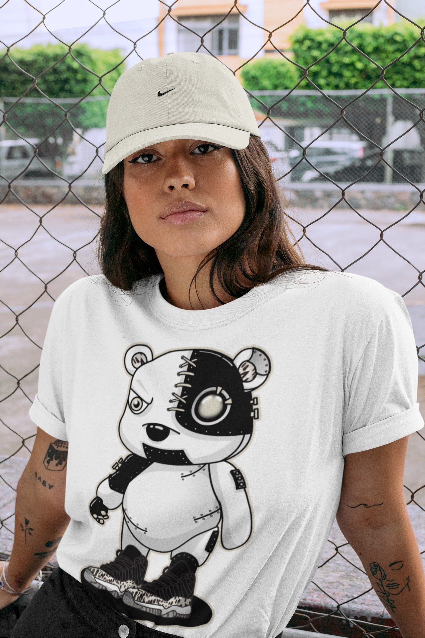 Cyborg Bear Unisex Tops - Air Jordan 11 Animal Instinct