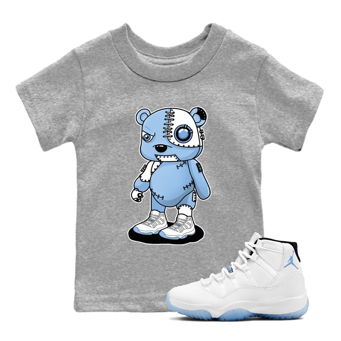 Cyborg Bear snkmatch Tees Kids - Air Jordan 11 Legend Blue
