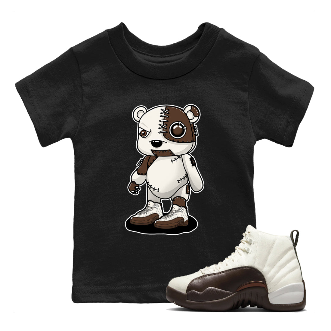 Cyborg Bear snkmatch Tees Kids - Air Jordan 12 Baroque Brown