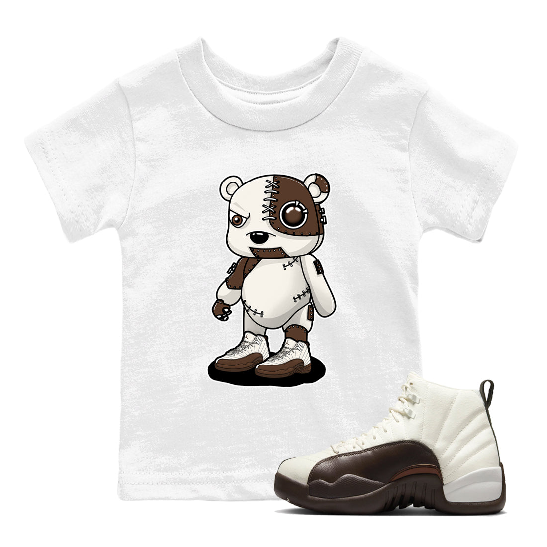 Cyborg Bear snkmatch Tees Kids - Air Jordan 12 Baroque Brown