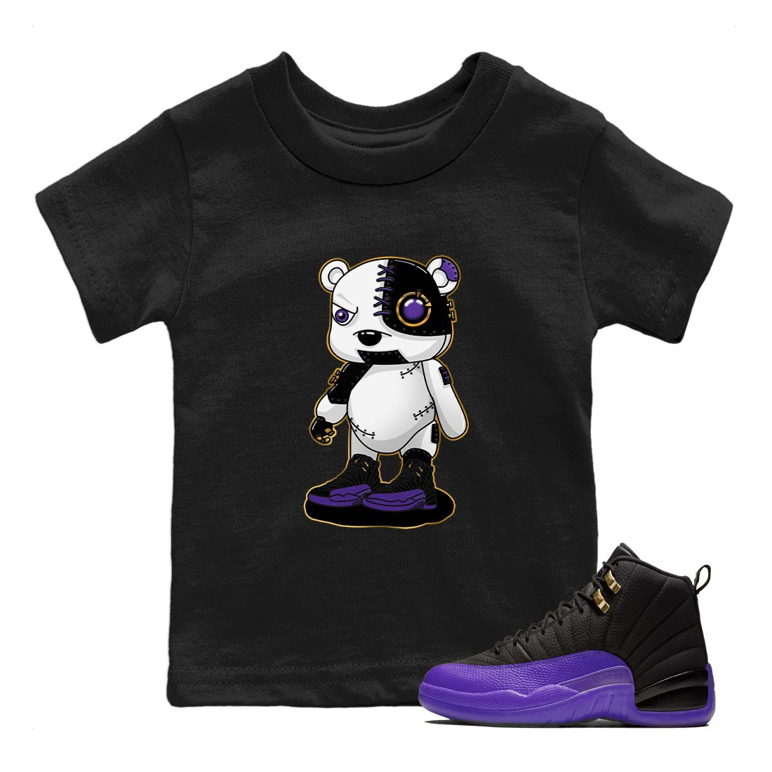 Cyborg Bear snkmatch Tee Kids - Air Jordan 12 Field Purple