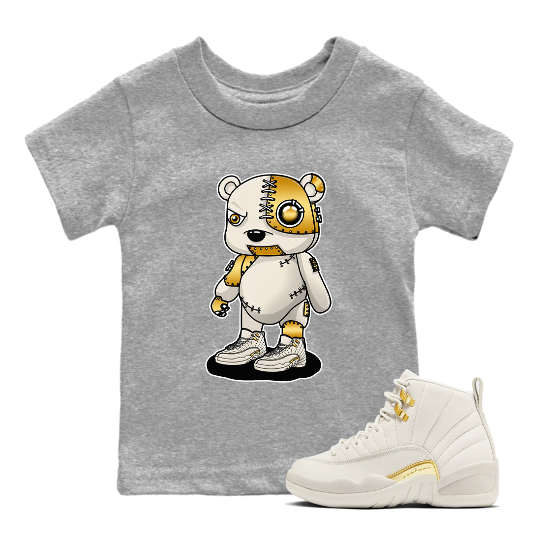 Cyborg Bear snkmatch Tees Kids - Air Jordan 12 Phantom