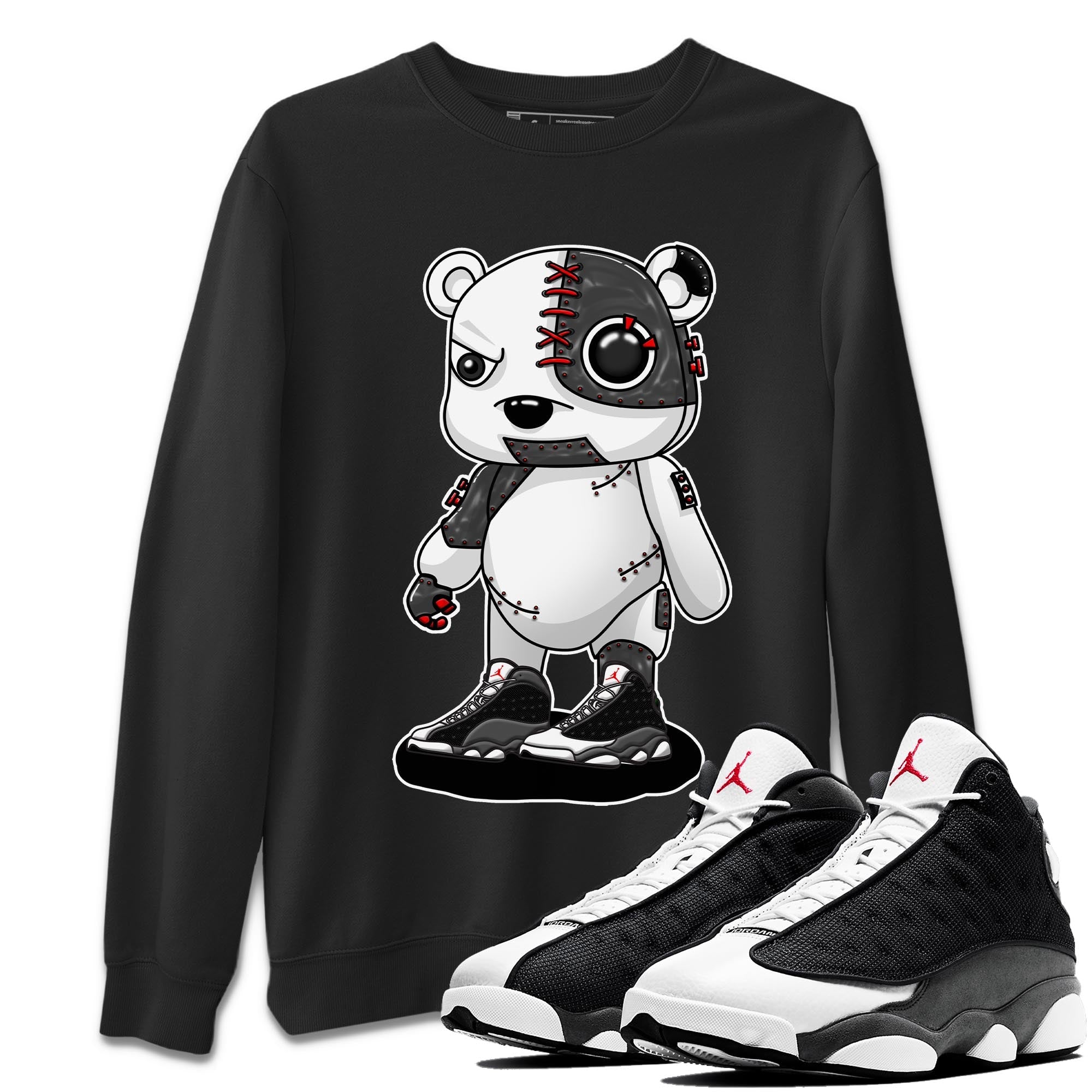 Cyborg Bear Unisex Tops - Air Jordan 13 Black Flint