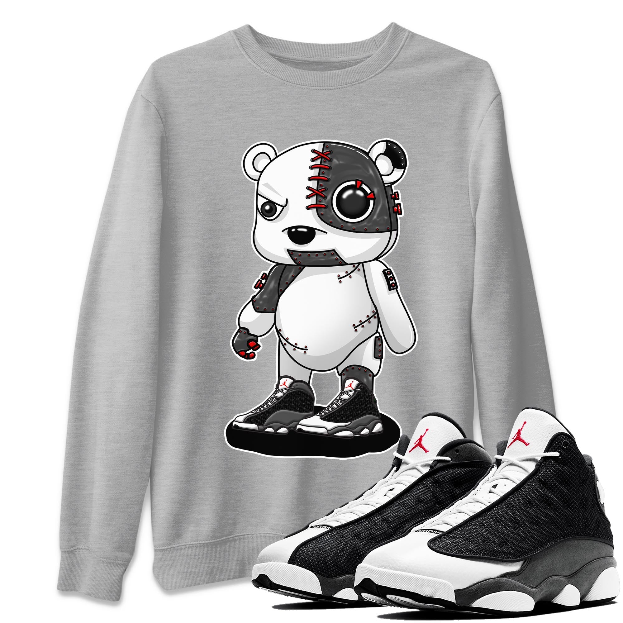 Cyborg Bear Unisex Tops - Air Jordan 13 Black Flint
