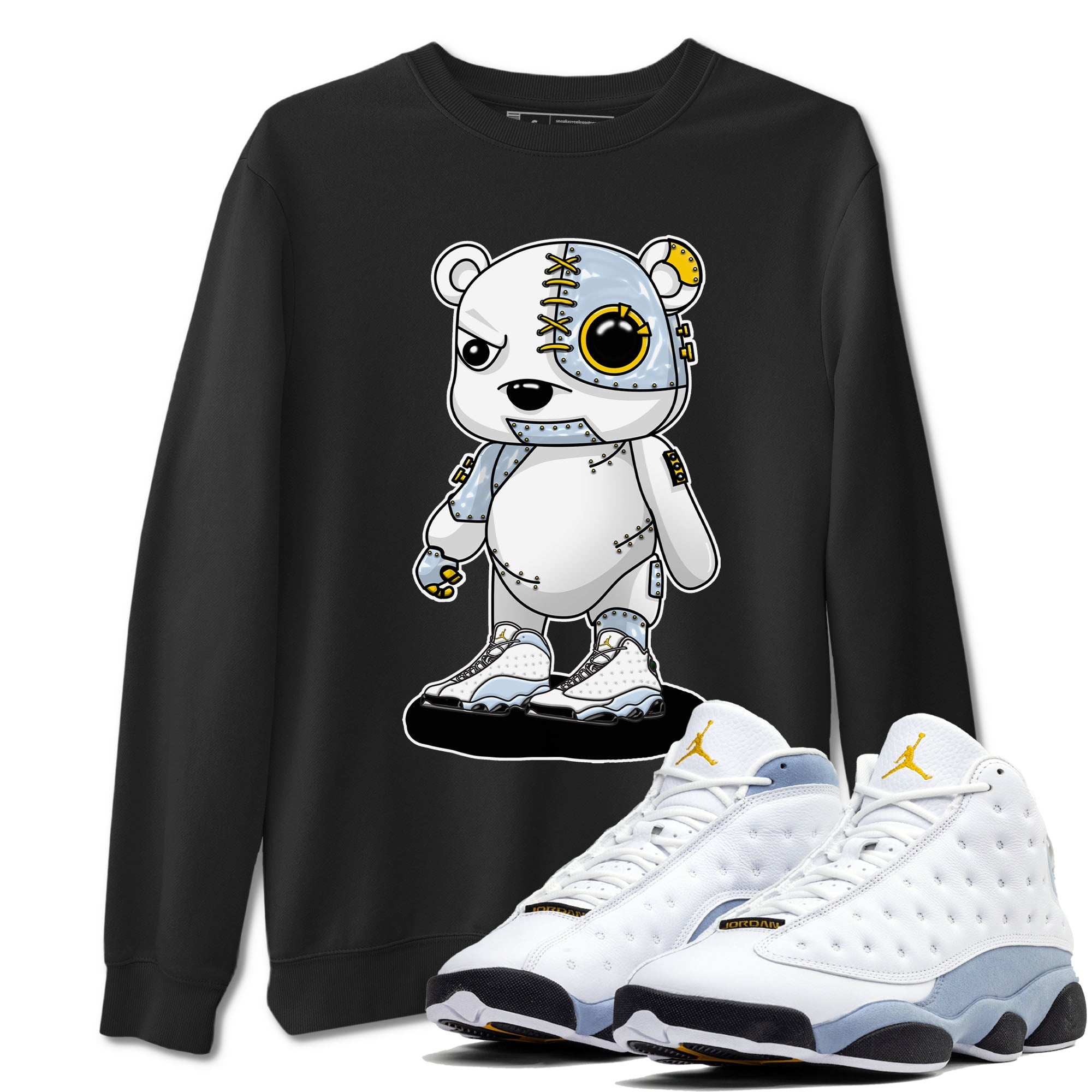 Cyborg Bear snkmatch Tees - Air Jordan 13 Blue Grey