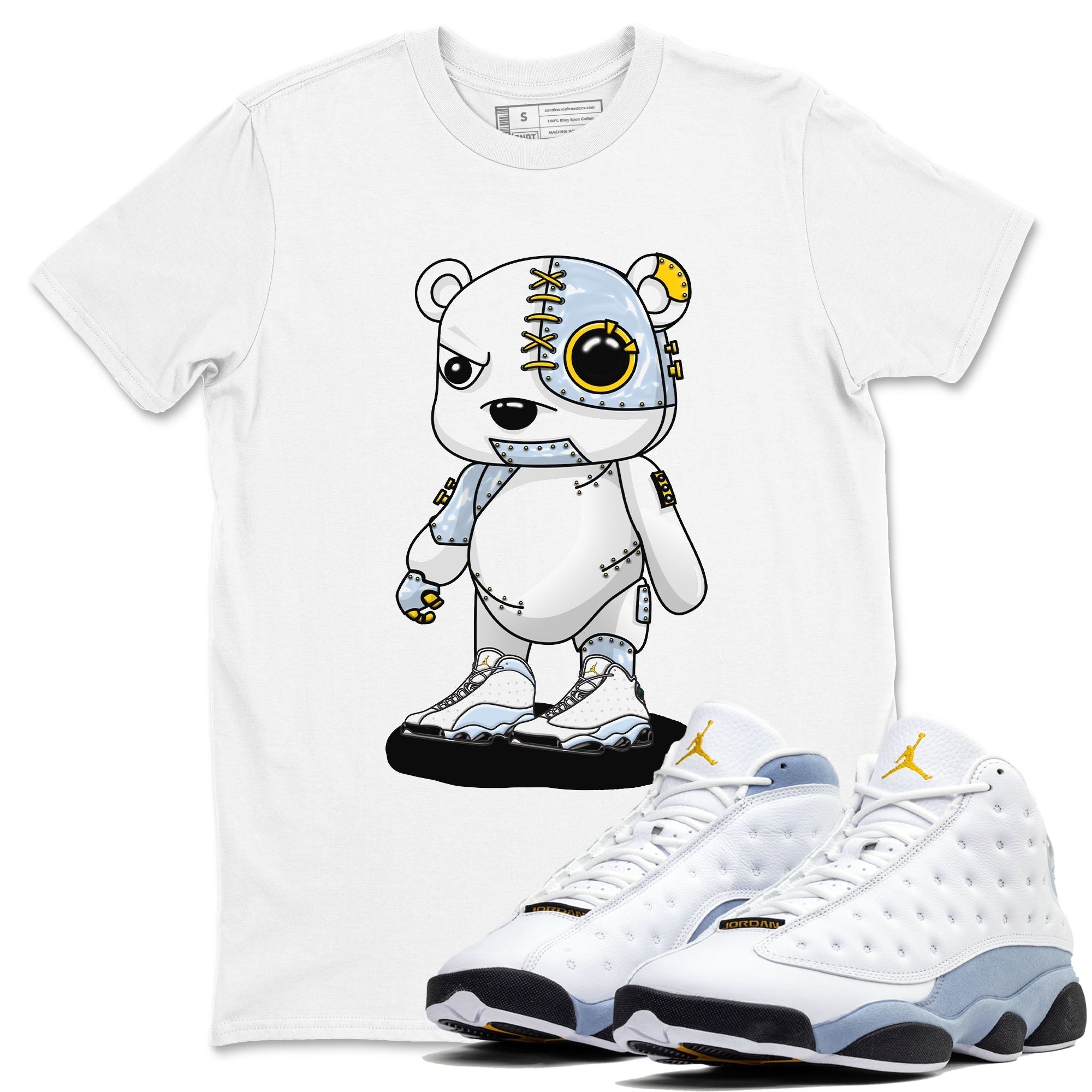 Cyborg Bear snkmatch Tees - Air Jordan 13 Blue Grey