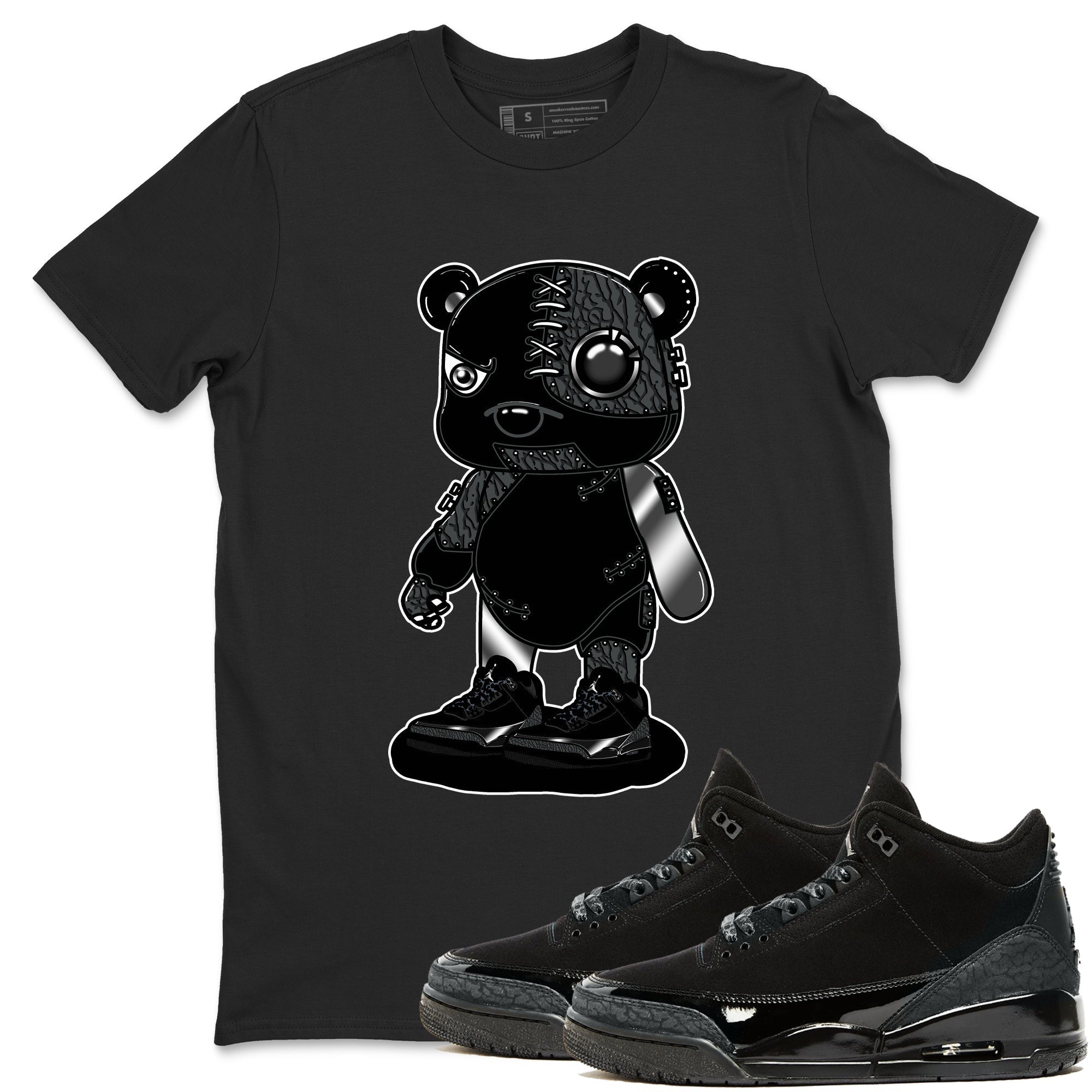 Cyborg Bear snkmatch Tees - Air Jordan 3 Black Cat