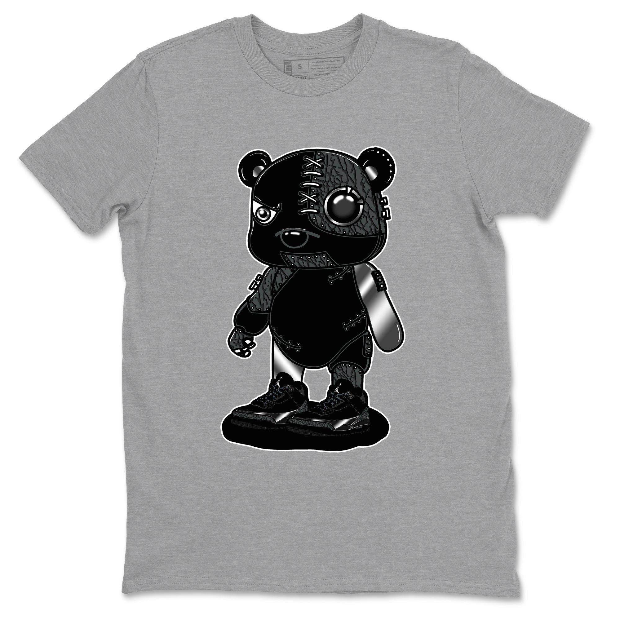 Cyborg Bear snkmatch Tees - Air Jordan 3 Black Cat