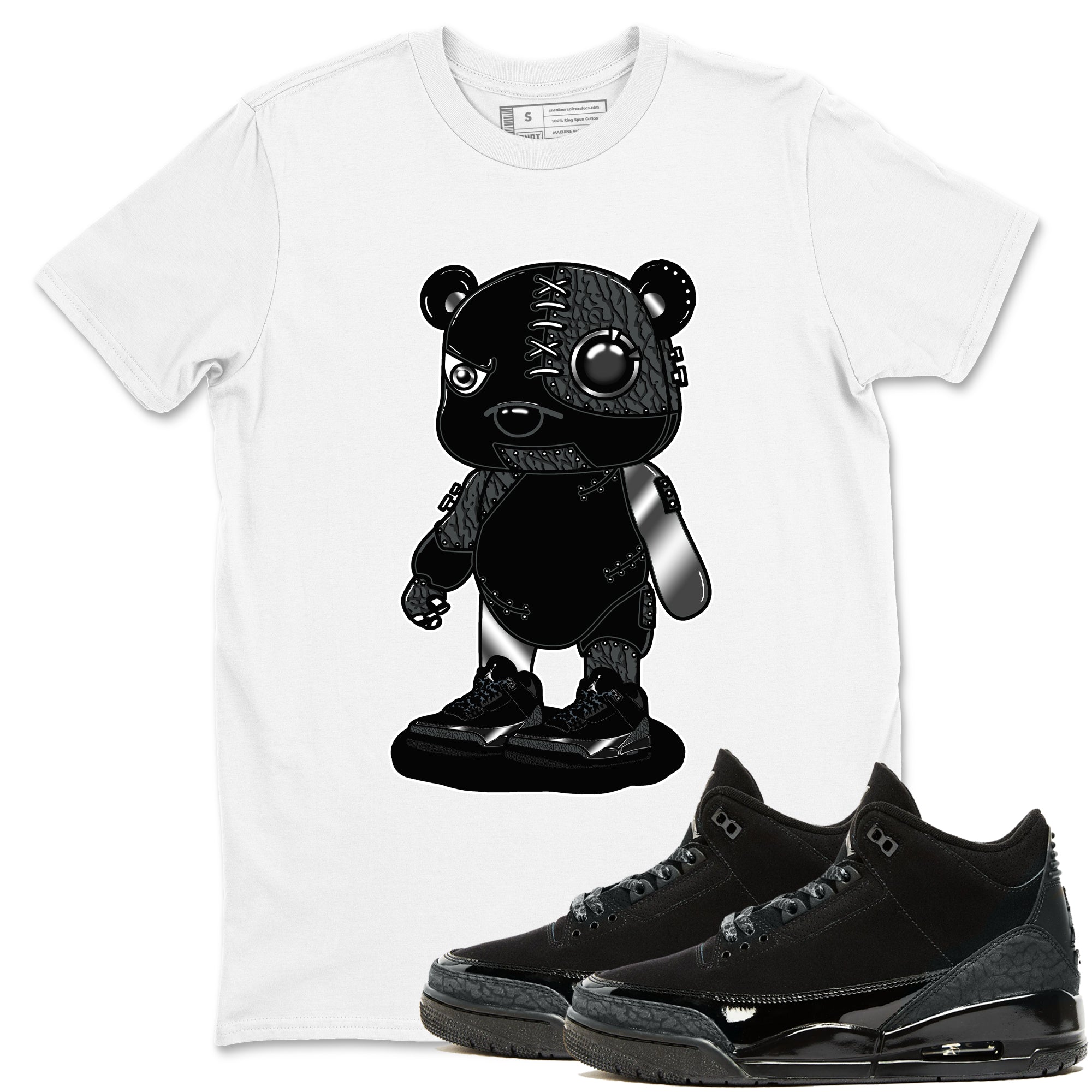 Cyborg Bear snkmatch Tees - Air Jordan 3 Black Cat