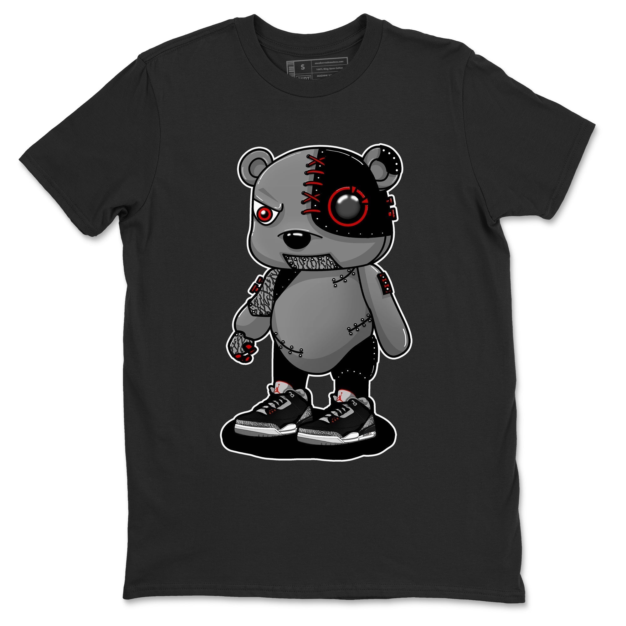 Cyborg Bear snkmatch Tees - Air Jordan 3 Black Cement