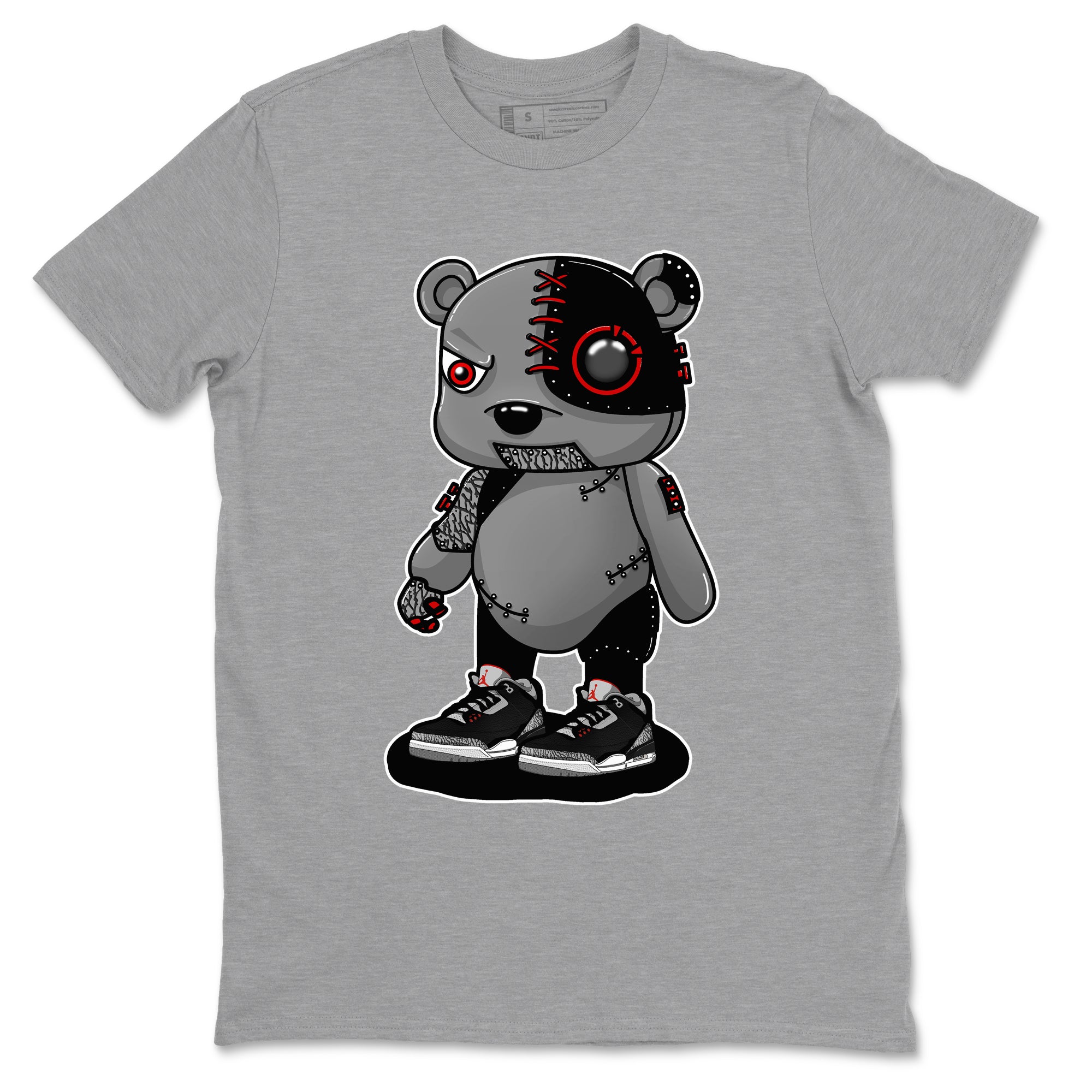 Cyborg Bear snkmatch Tees - Air Jordan 3 Black Cement