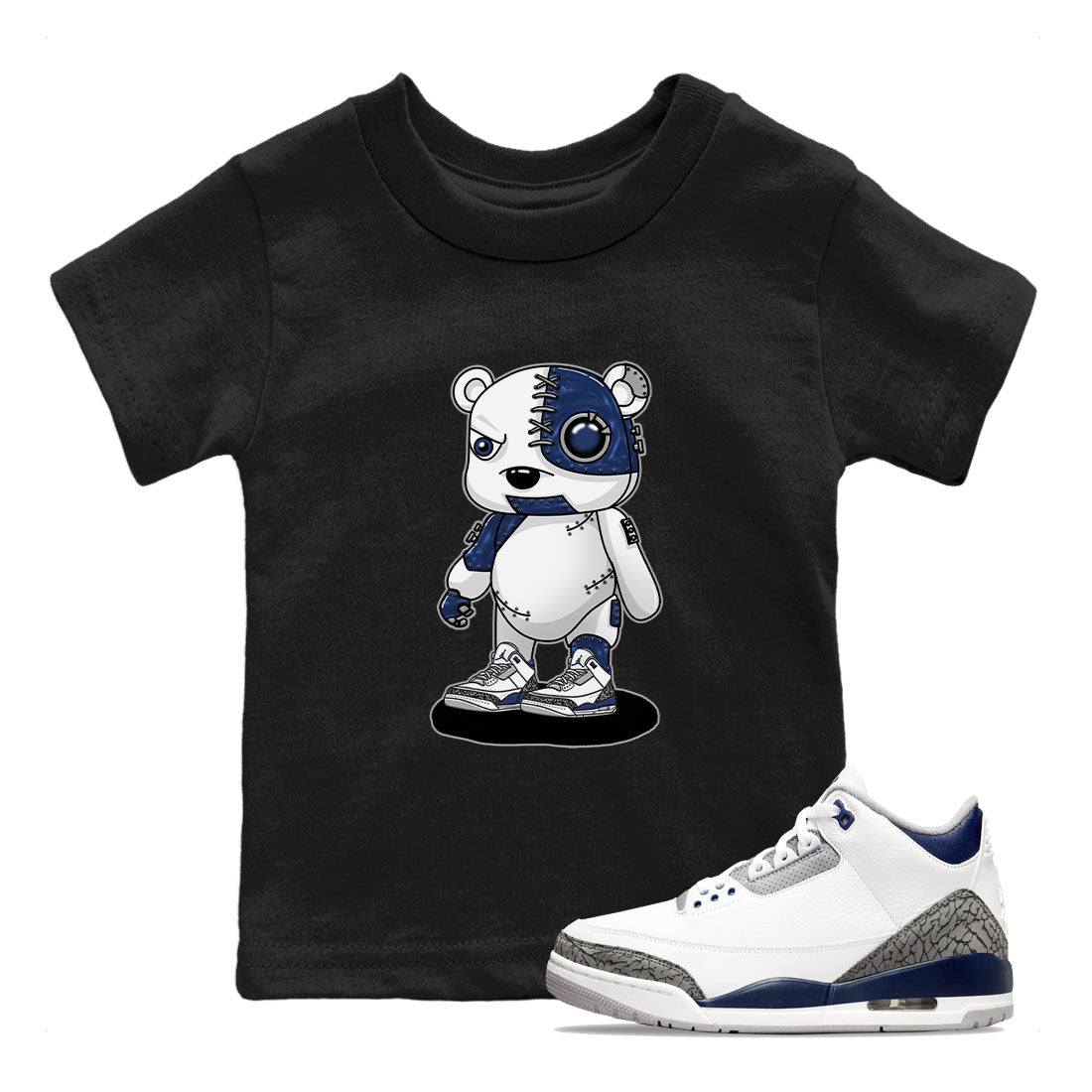 Cyborg Bear snkmatch Tees Kids - Air Jordan 3 Midnight Navy 2023