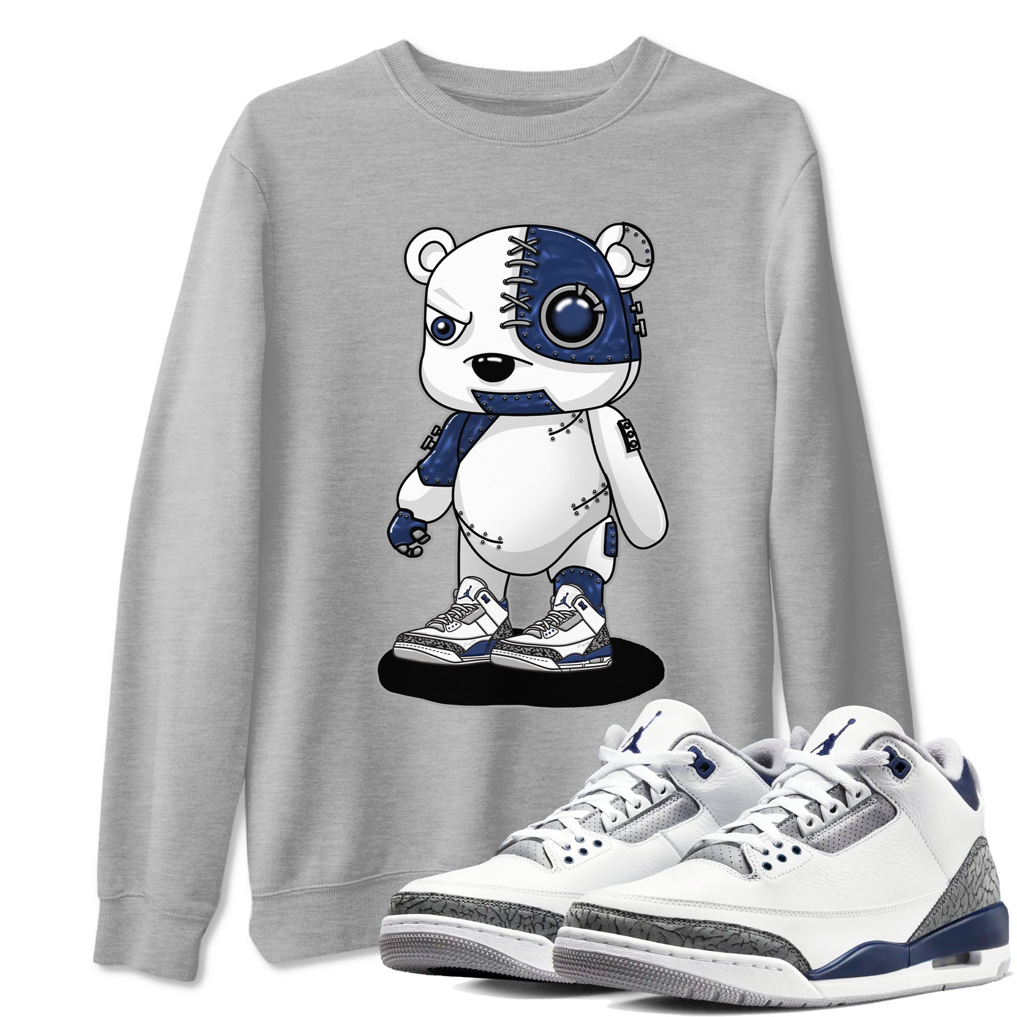 Cyborg Bear snkmatch Tees - Air Jordan 3 Midnight Navy 2023