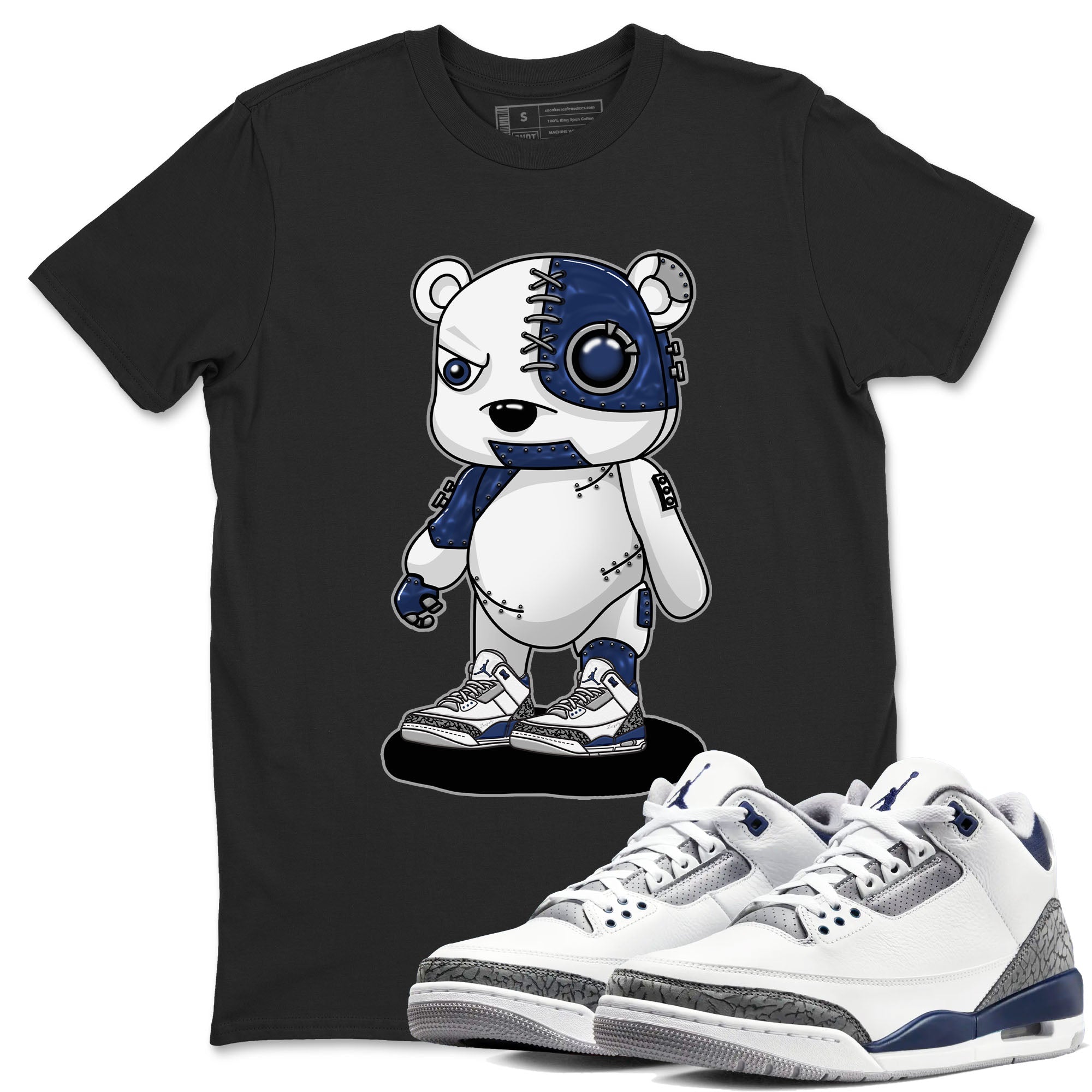 Cyborg Bear snkmatch Tees - Air Jordan 3 Midnight Navy 2023