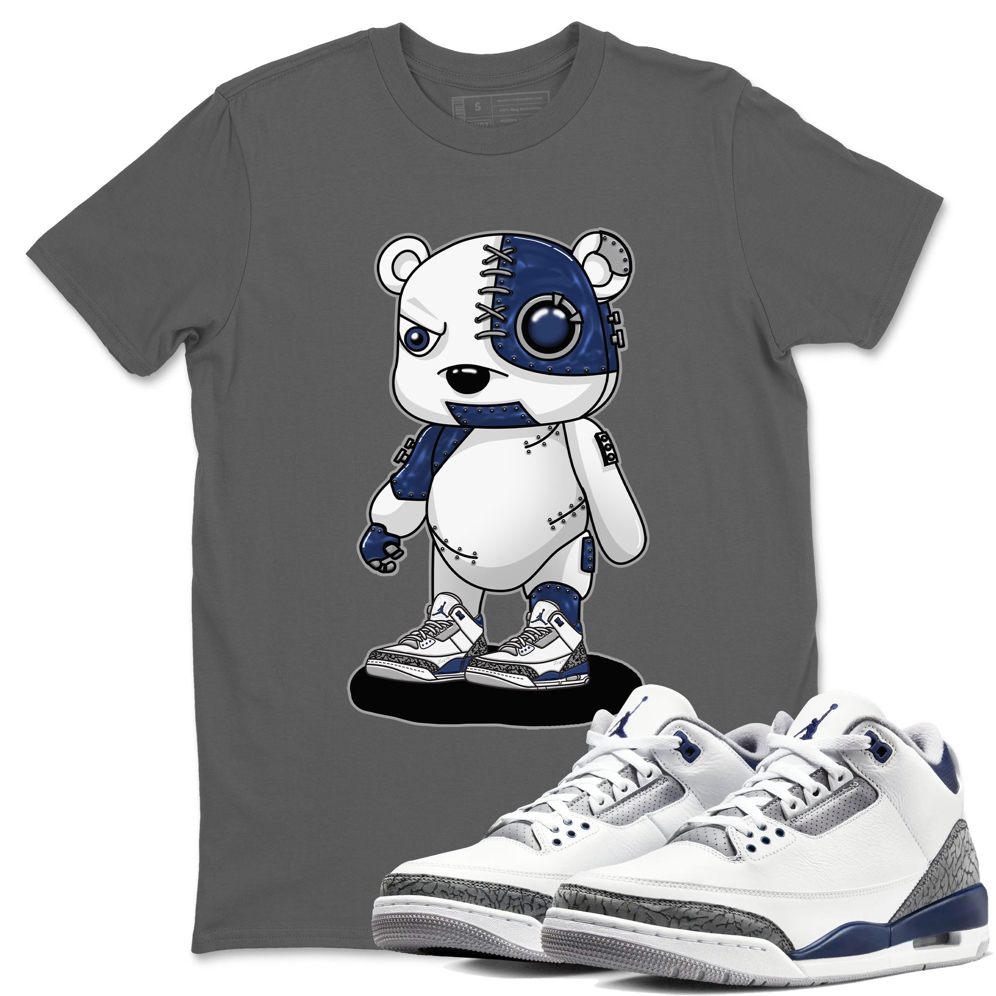 Cyborg Bear snkmatch Tees - Air Jordan 3 Midnight Navy 2023