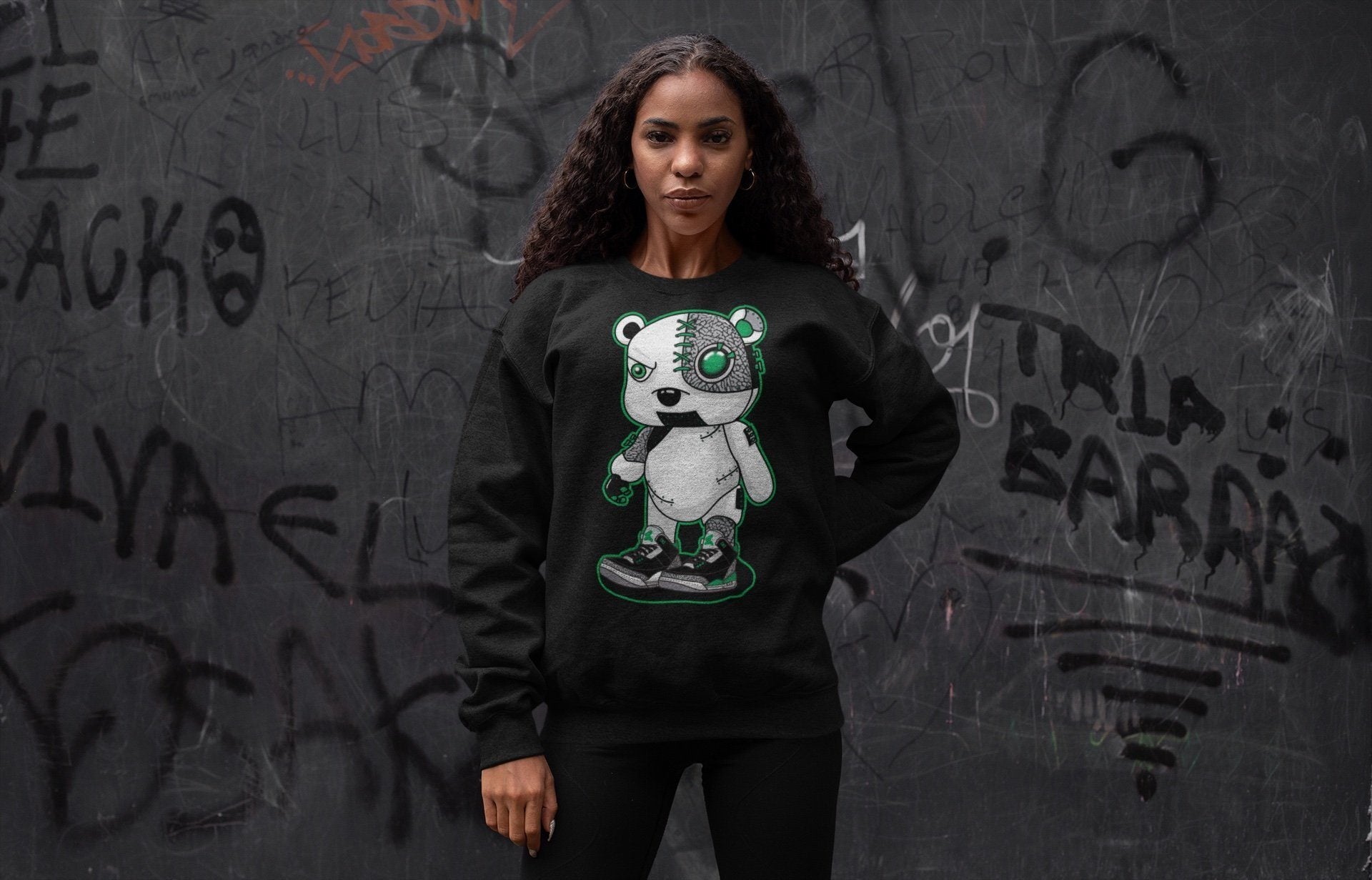 Cyborg Bear Unisex Tops - Air Jordan 3 Pine Green