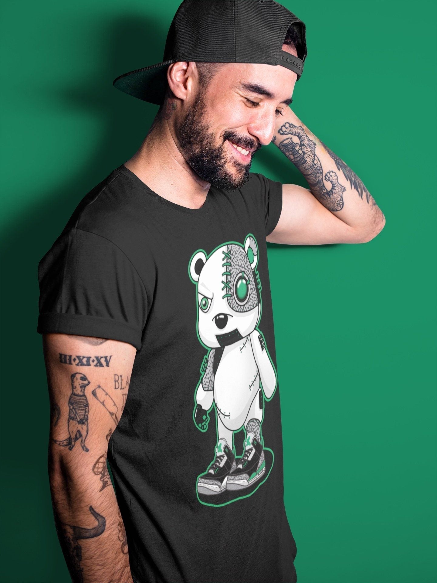 Cyborg Bear Unisex Tops - Air Jordan 3 Pine Green