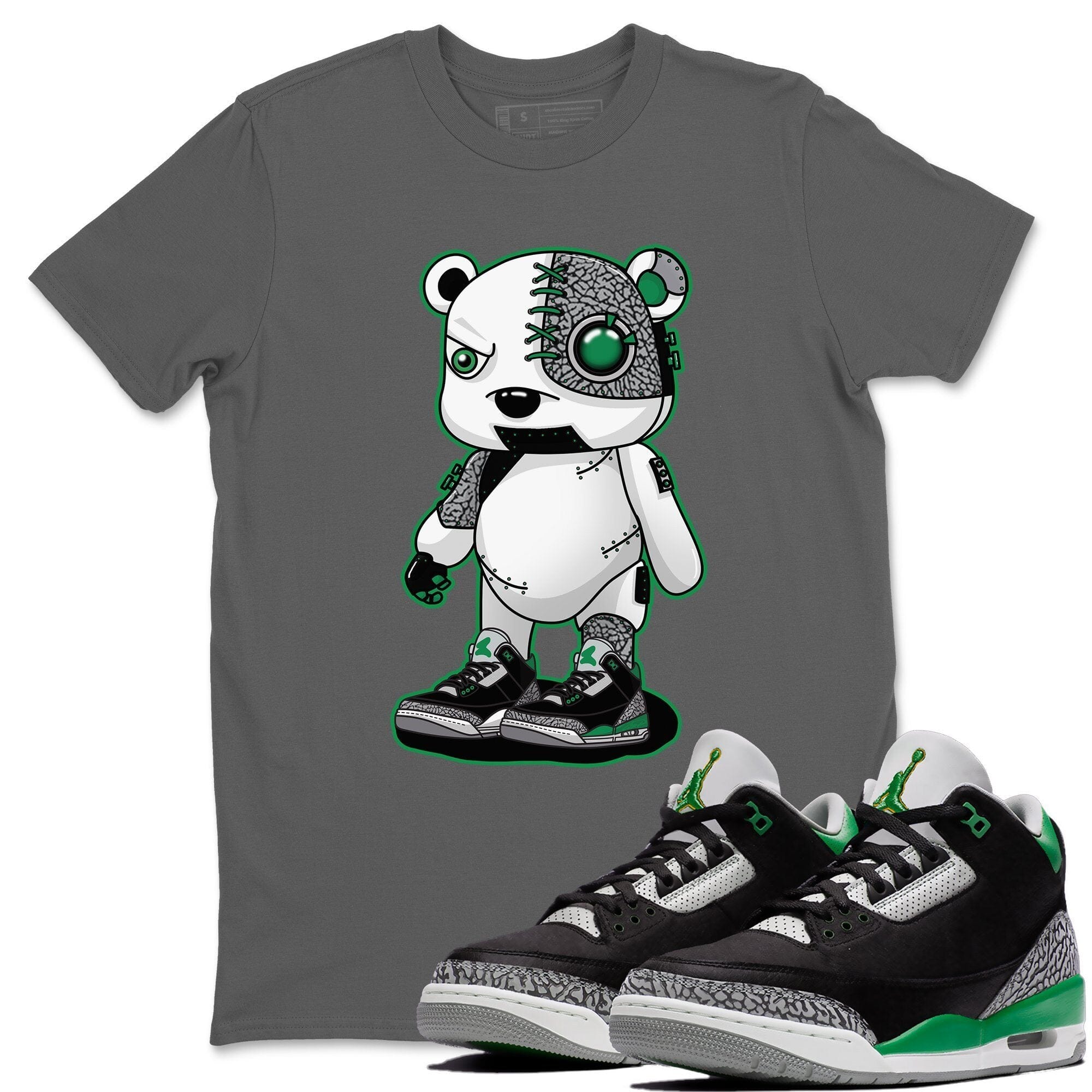 Cyborg Bear Unisex Tops - Air Jordan 3 Pine Green