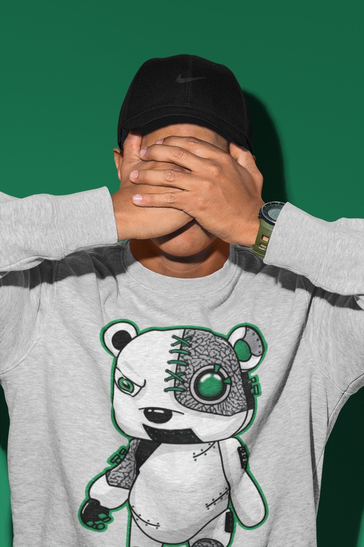 Cyborg Bear Unisex Tops - Air Jordan 3 Pine Green