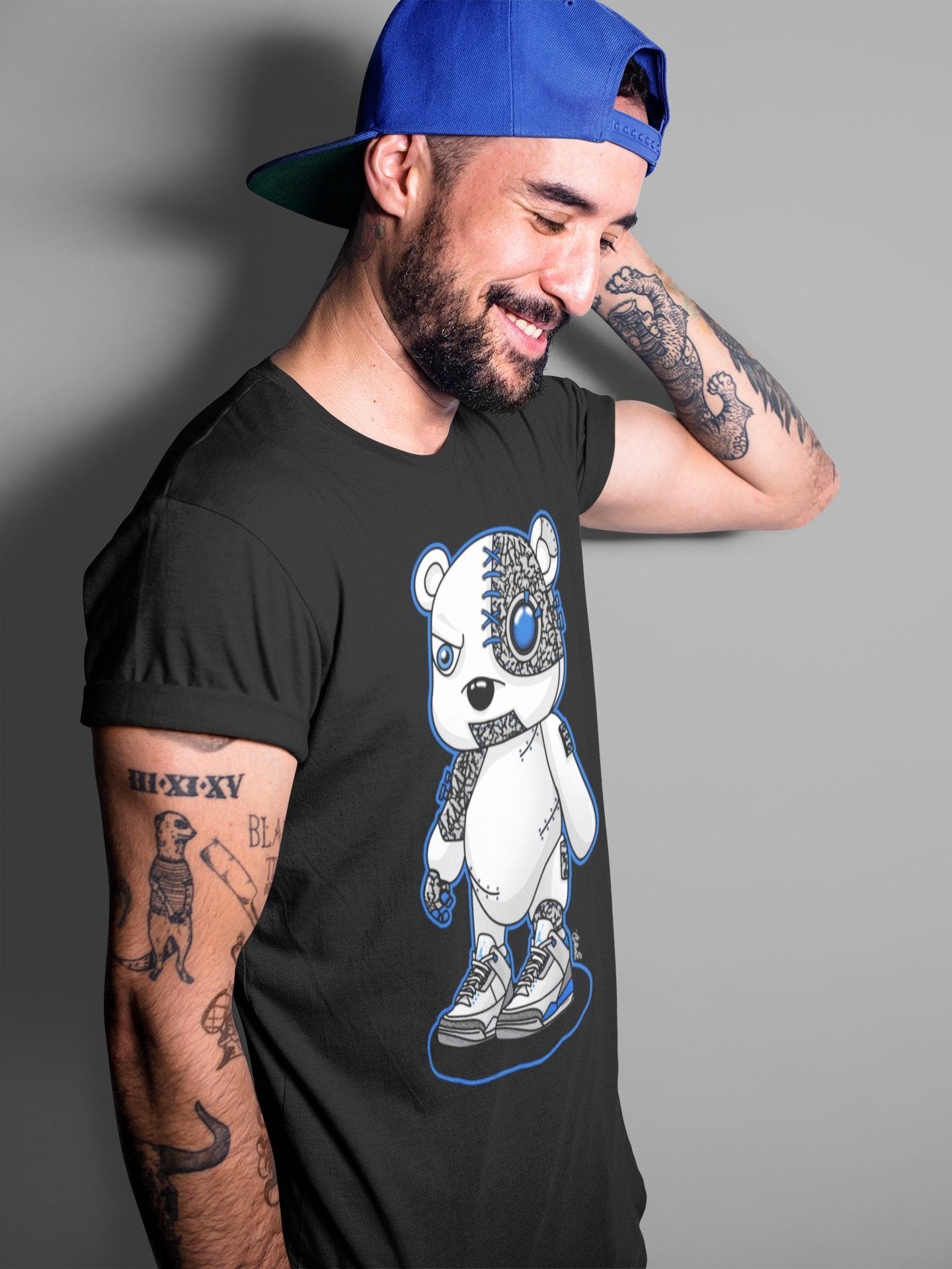 Cyborg Bear Unisex Tops - Air Jordan 3 Racer Blue