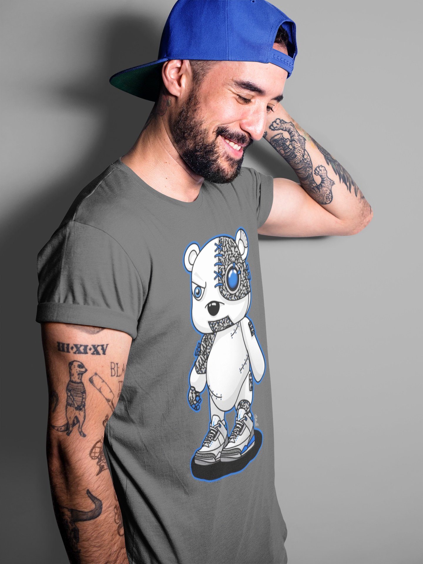 Cyborg Bear Unisex Tops - Air Jordan 3 Racer Blue