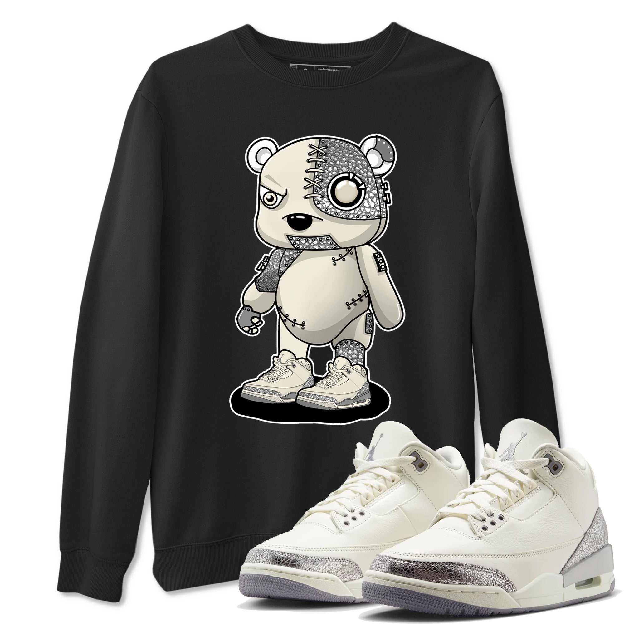 Cyborg Bear snkmatch Tees - Air Jordan 3 Sail and Cement Grey