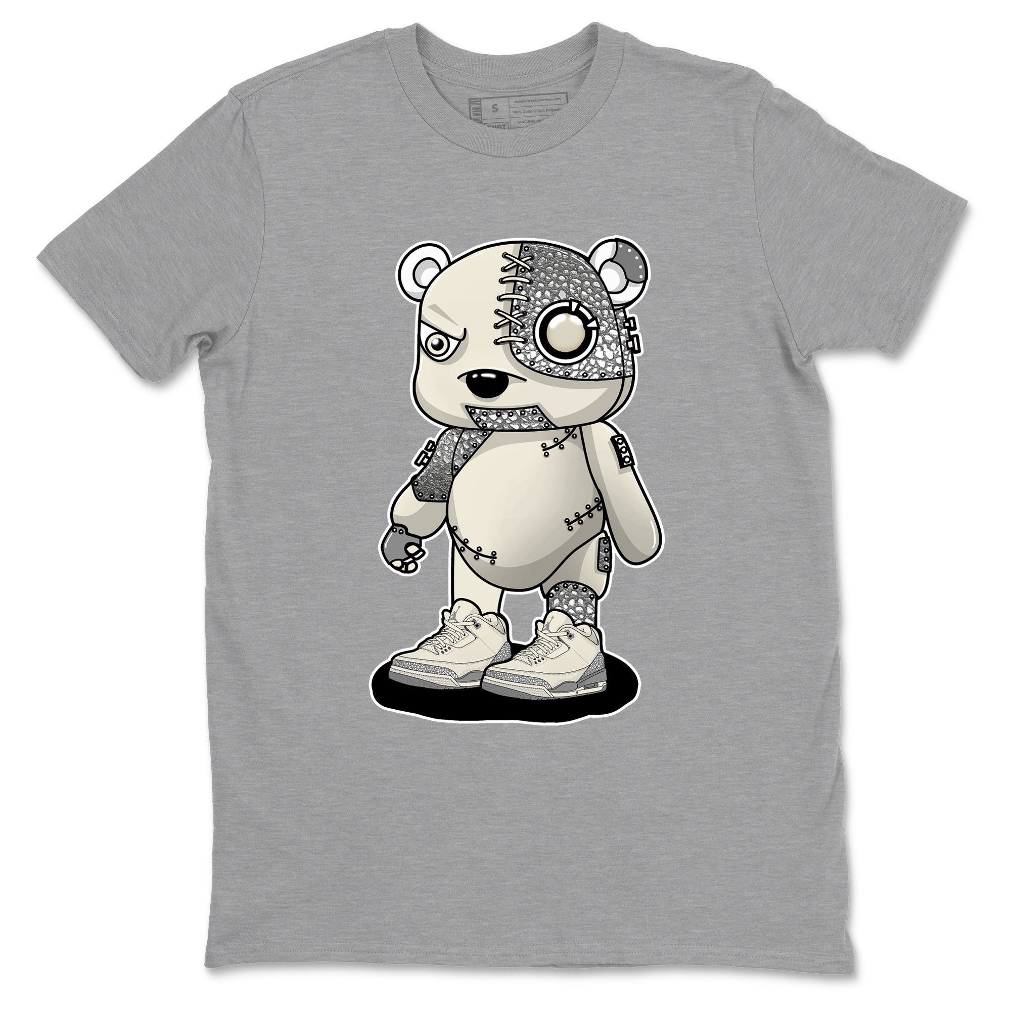 Cyborg Bear snkmatch Tees - Air Jordan 3 Sail and Cement Grey
