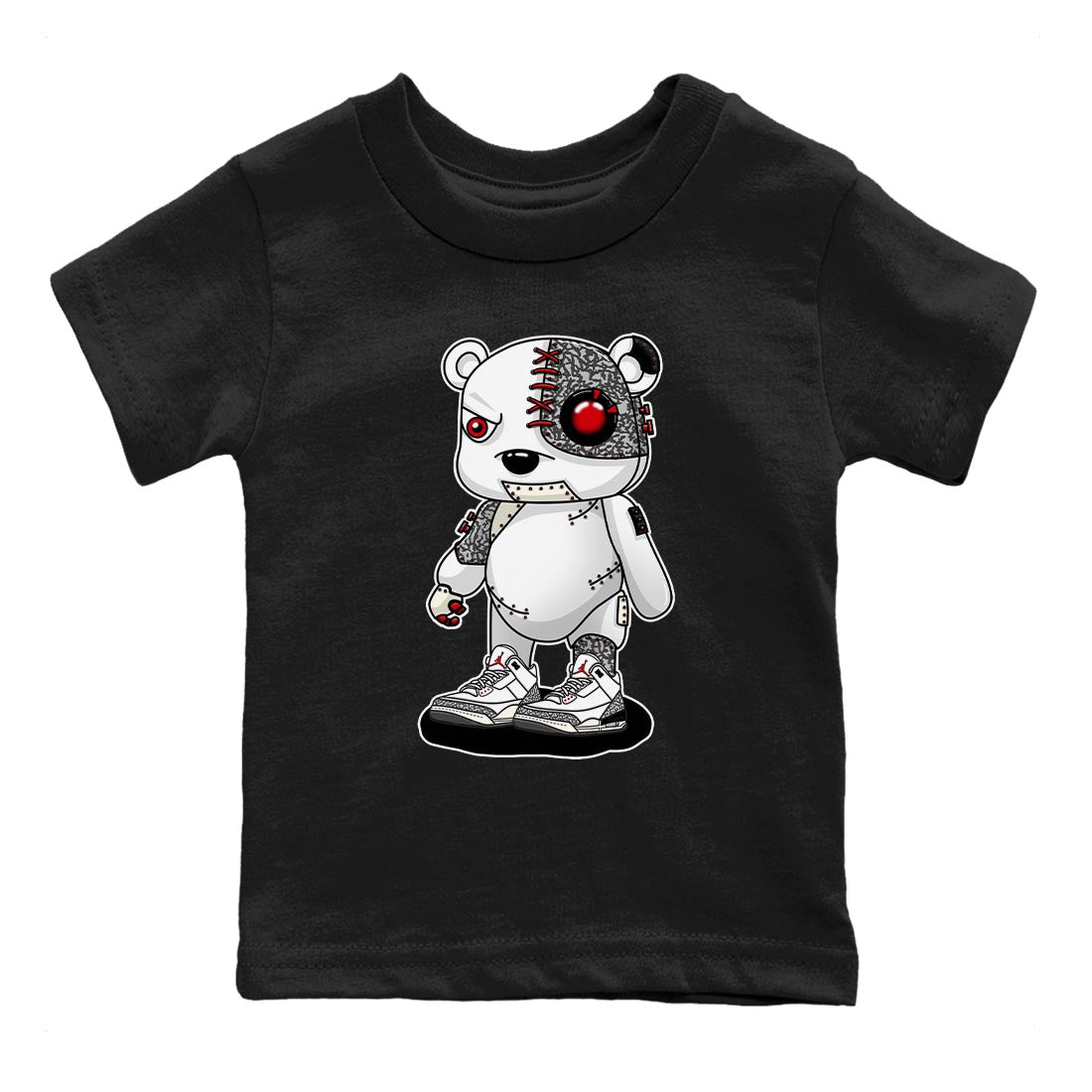 Cyborg Bear Kids Tops - Air Jordan 3 White Cement