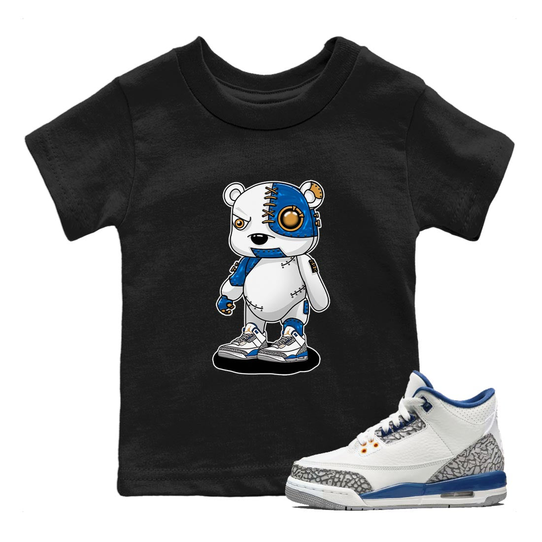 Cyborg Bear Kids Tops - Air Jordan 3 Wizards