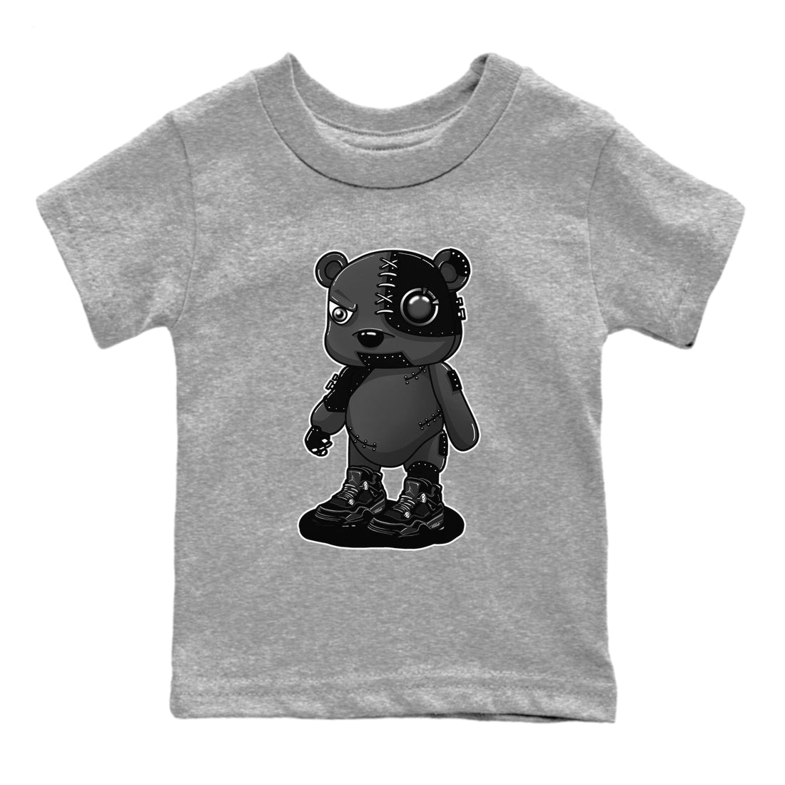 Cyborg Bear snkmatch Tees Kids - Air Jordan 4 Black Cat