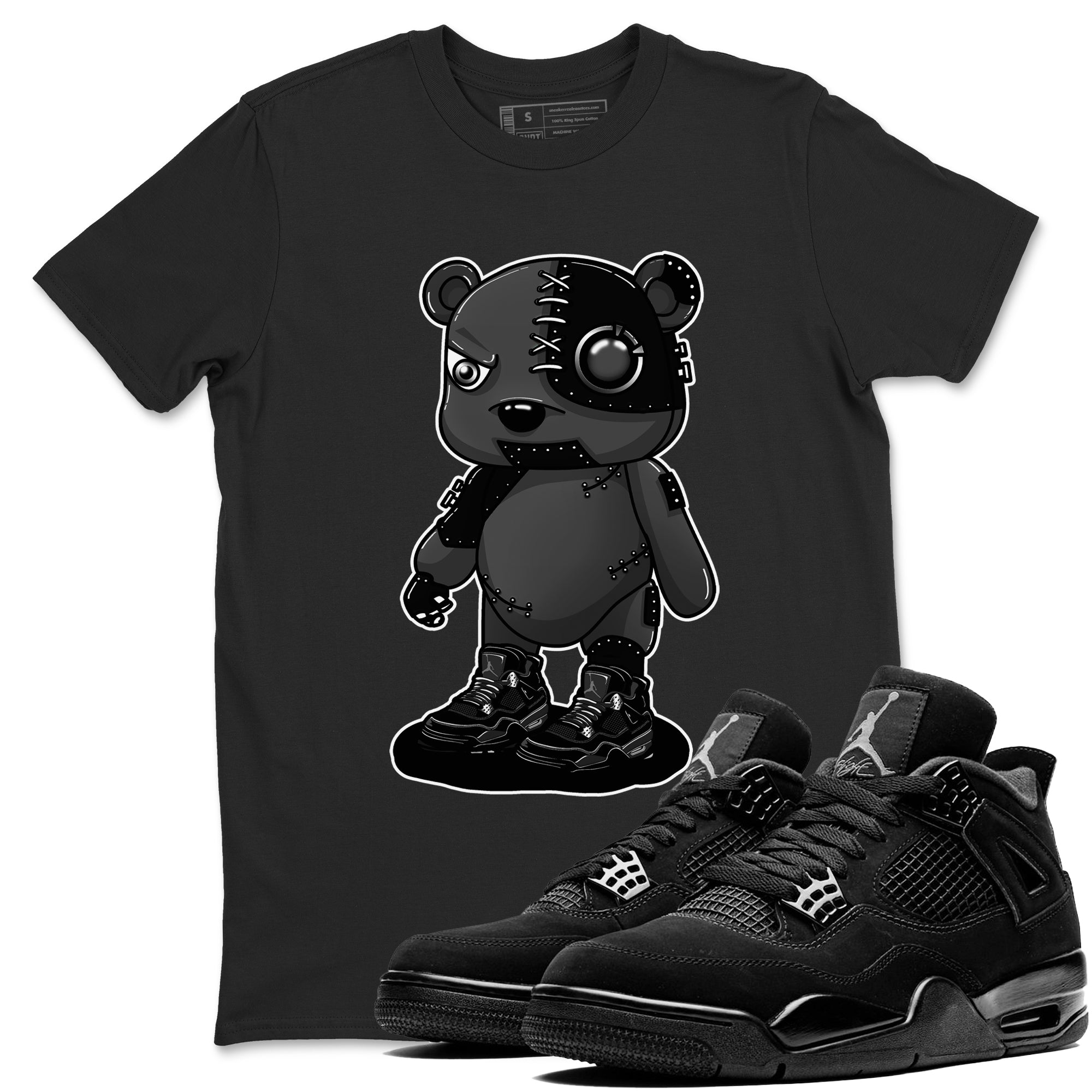 Cyborg Bear snkmatch Tees - Air Jordan 4 Black Cat
