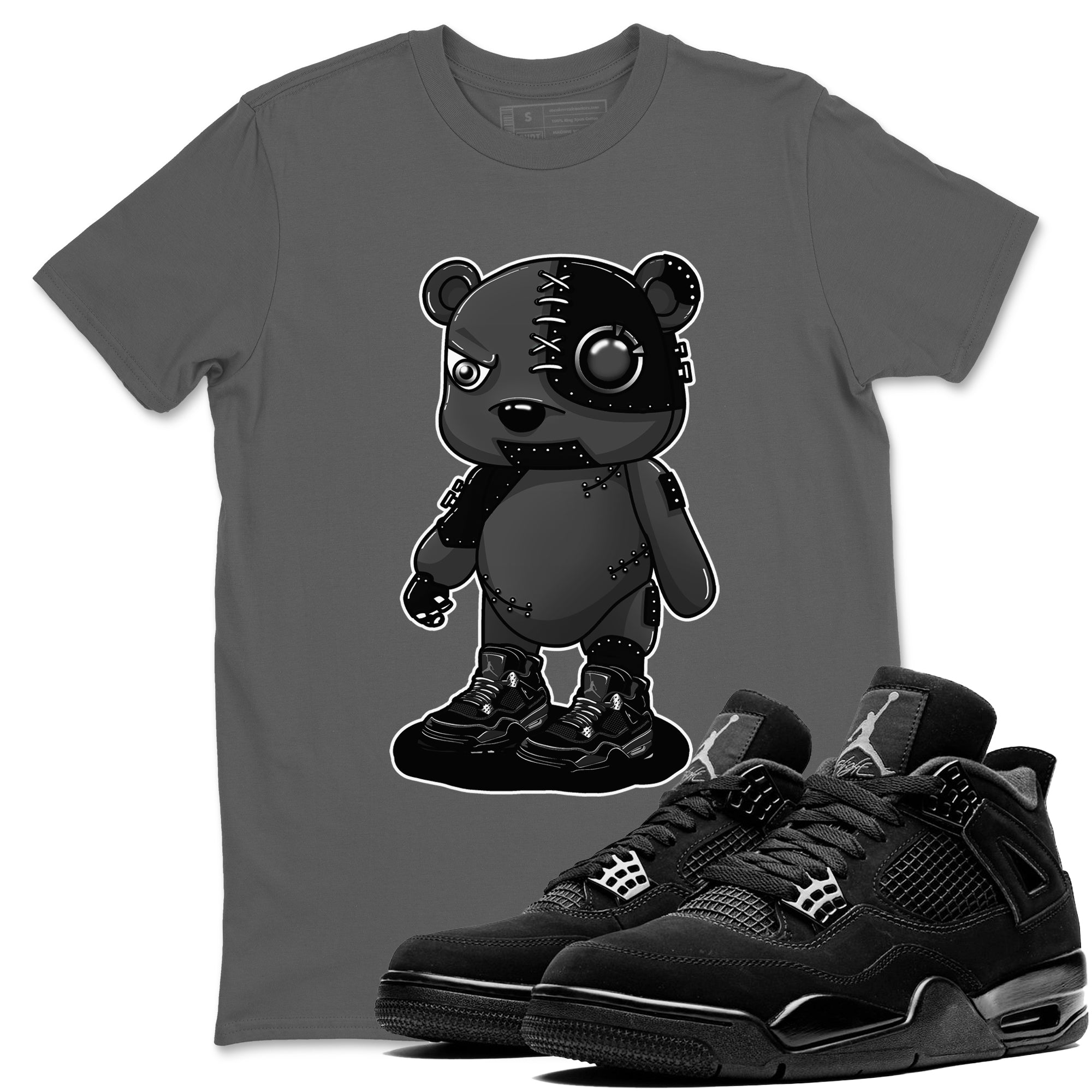 Cyborg Bear snkmatch Tees - Air Jordan 4 Black Cat