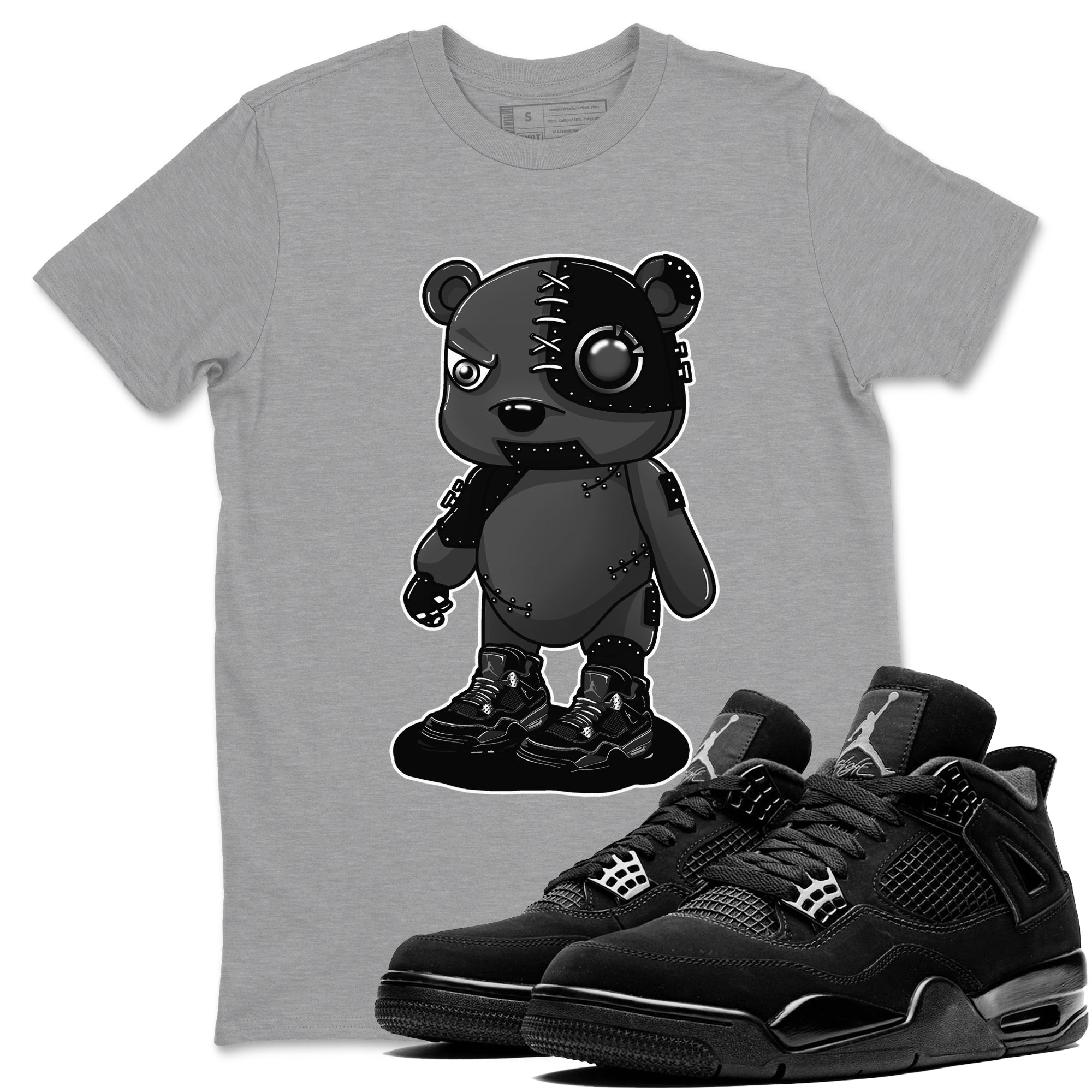 Cyborg Bear snkmatch Tees - Air Jordan 4 Black Cat