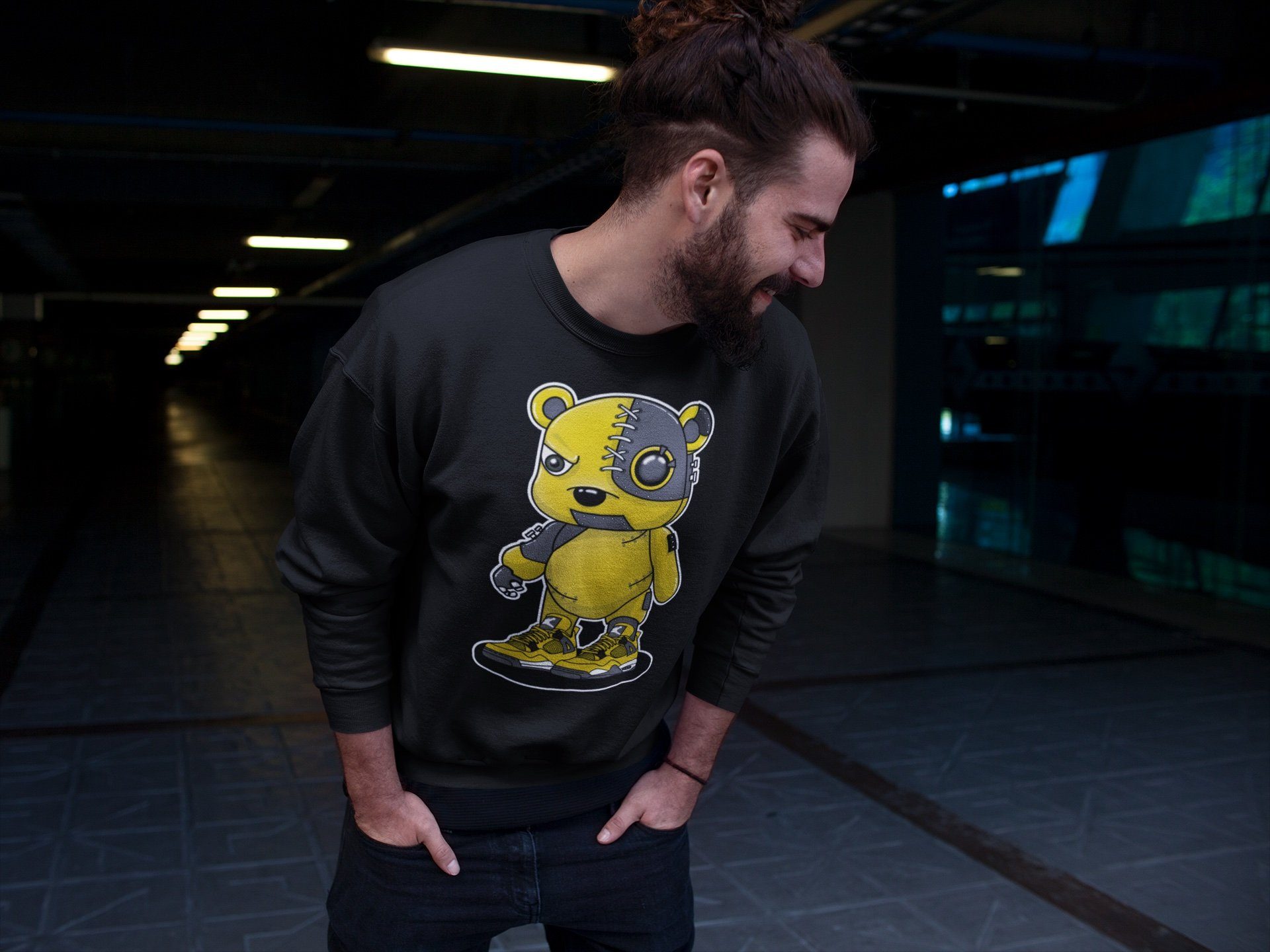 Cyborg Bear Unisex Tops - Air Jordan 4 Lightning