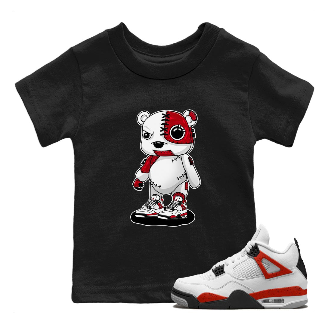 Cyborg Bear snkmatch Tee Kids - Air Jordan 4 Red Cement