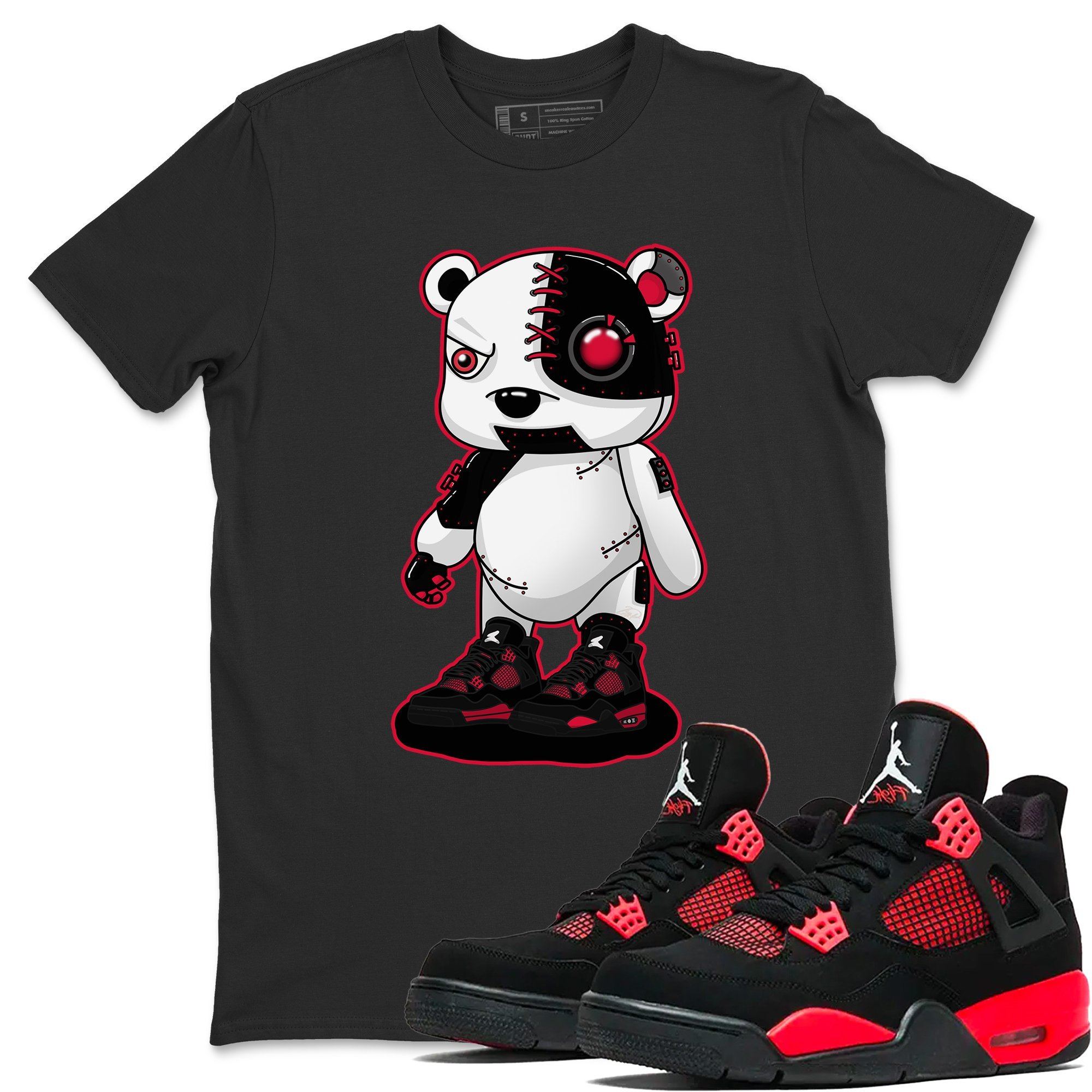 Cyborg Bear Unisex Tops - Air Jordan 4 Red Thunder