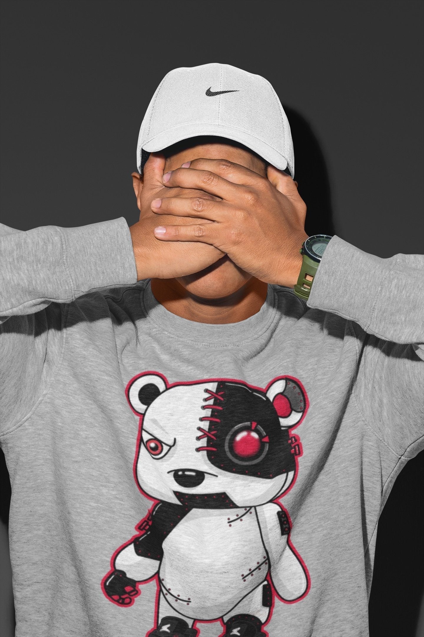 Cyborg Bear Unisex Tops - Air Jordan 4 Red Thunder