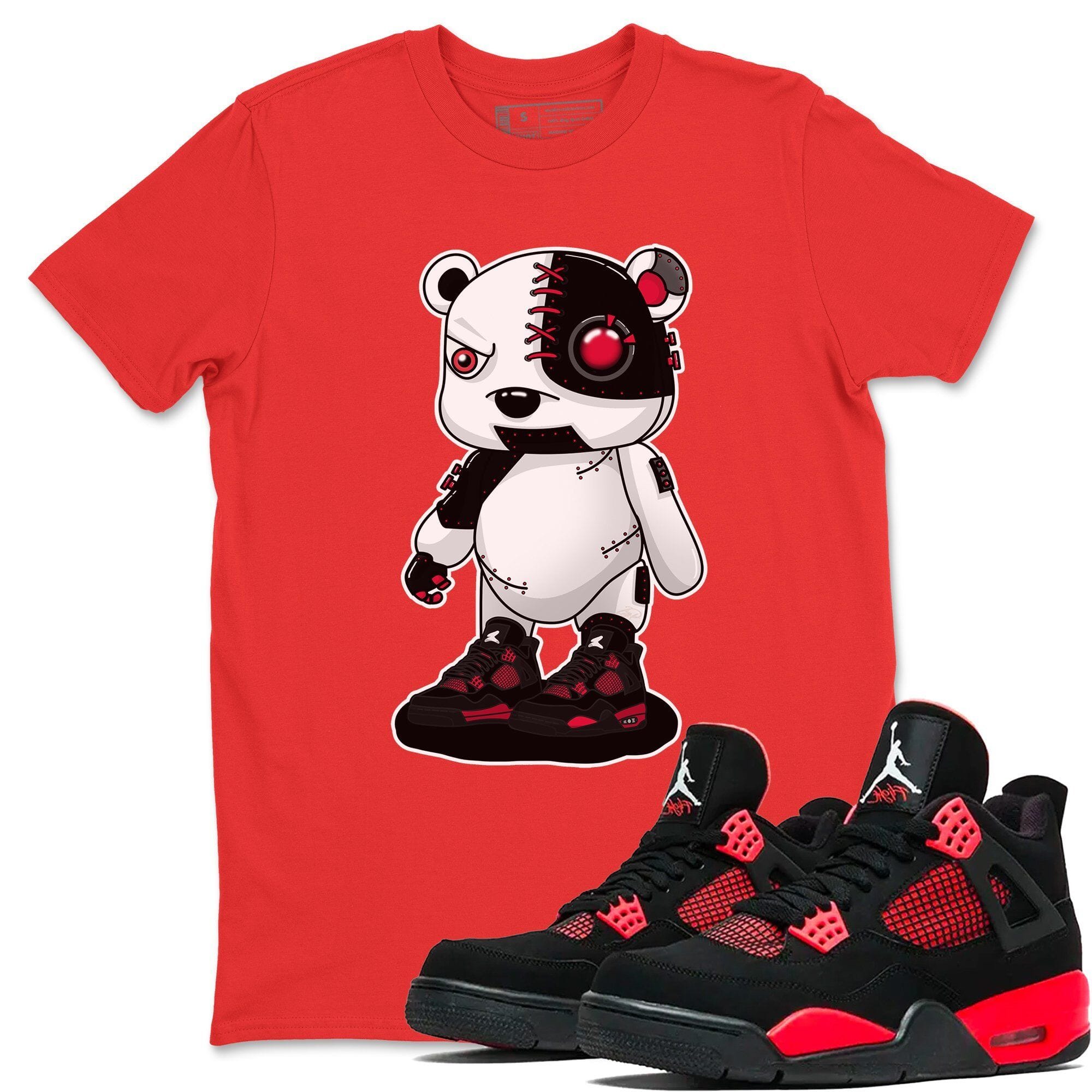 Cyborg Bear Unisex Tops - Air Jordan 4 Red Thunder