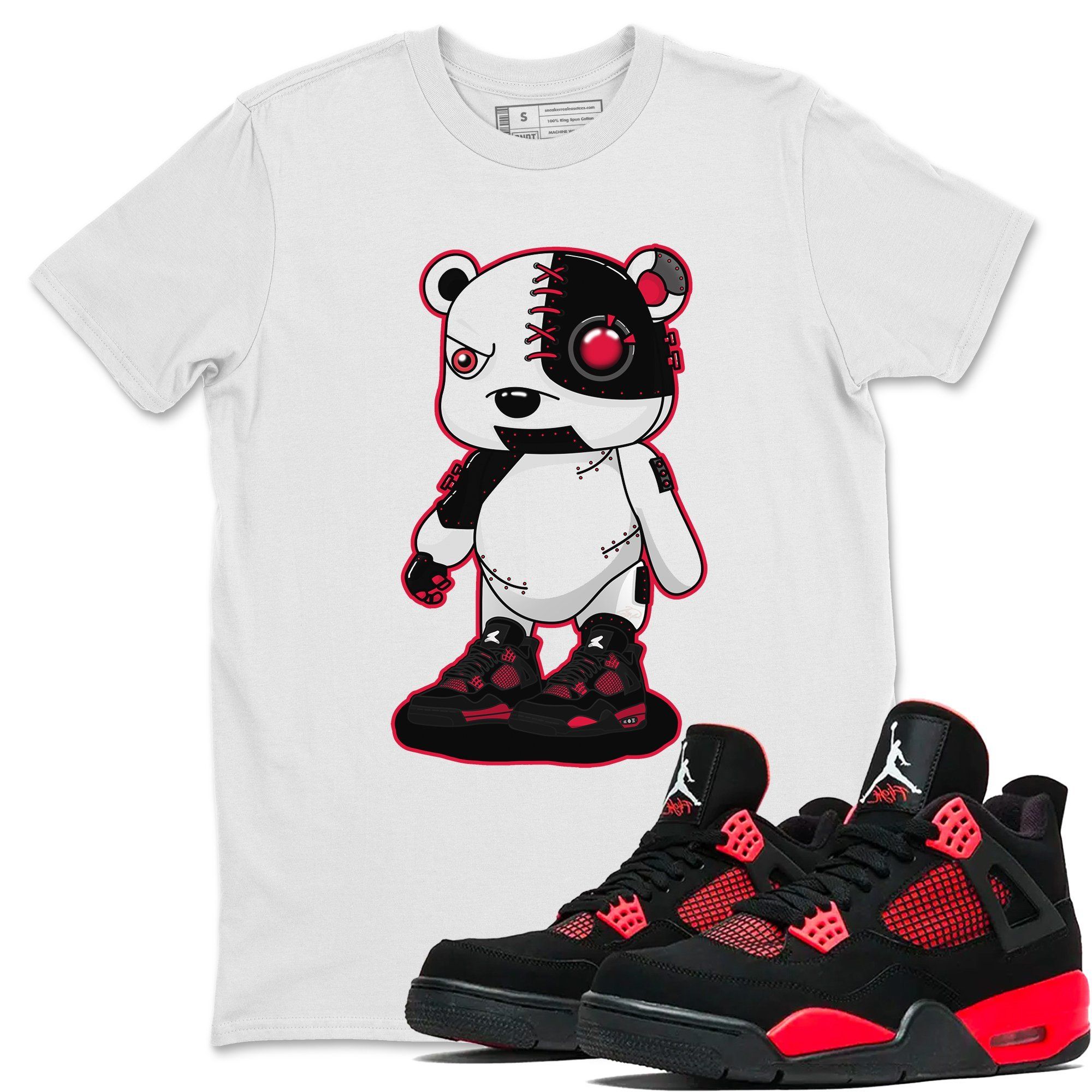 Cyborg Bear Unisex Tops - Air Jordan 4 Red Thunder
